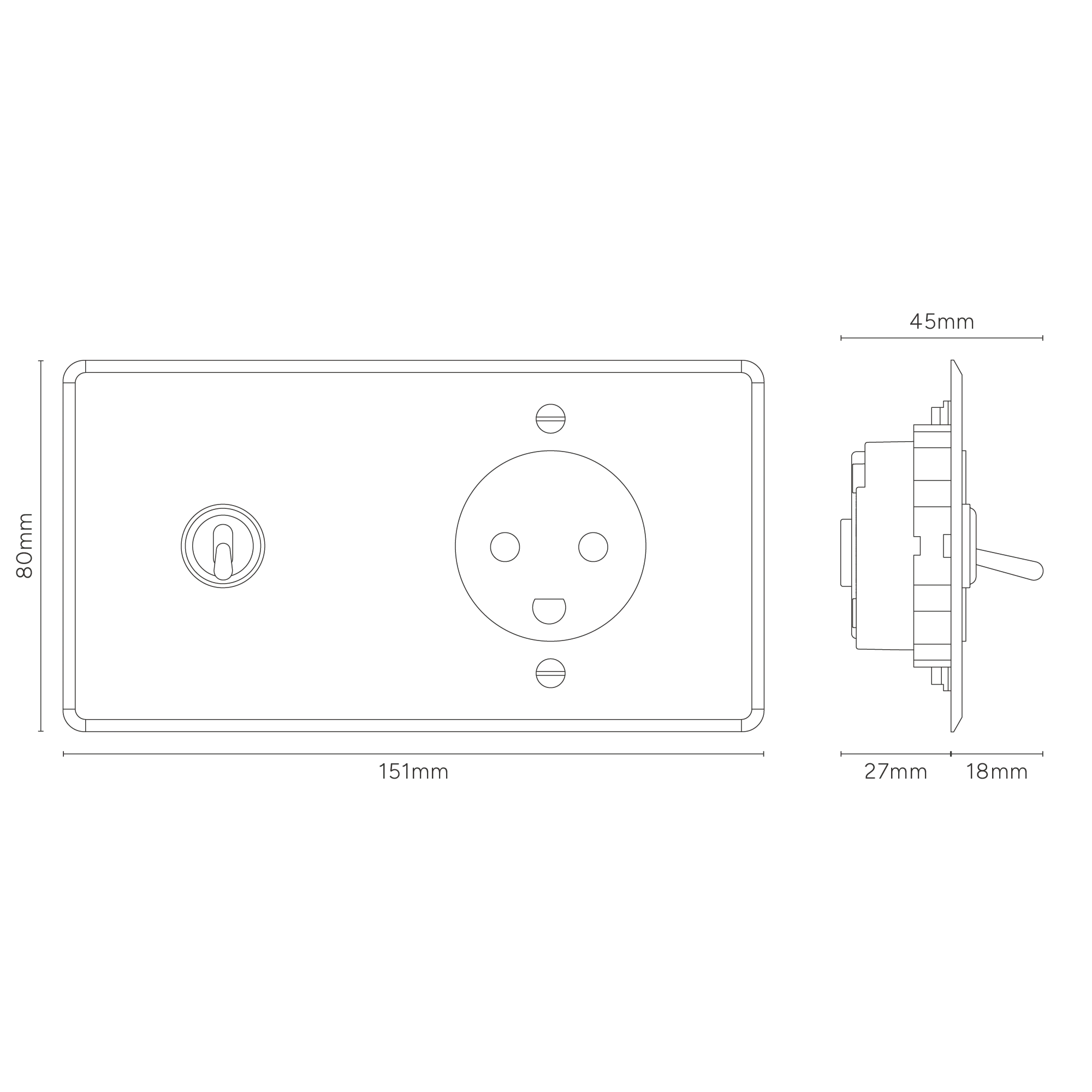 Kew Double Toggle & Danish Type K Socket - Clear Antique Brass | Black - Image 4