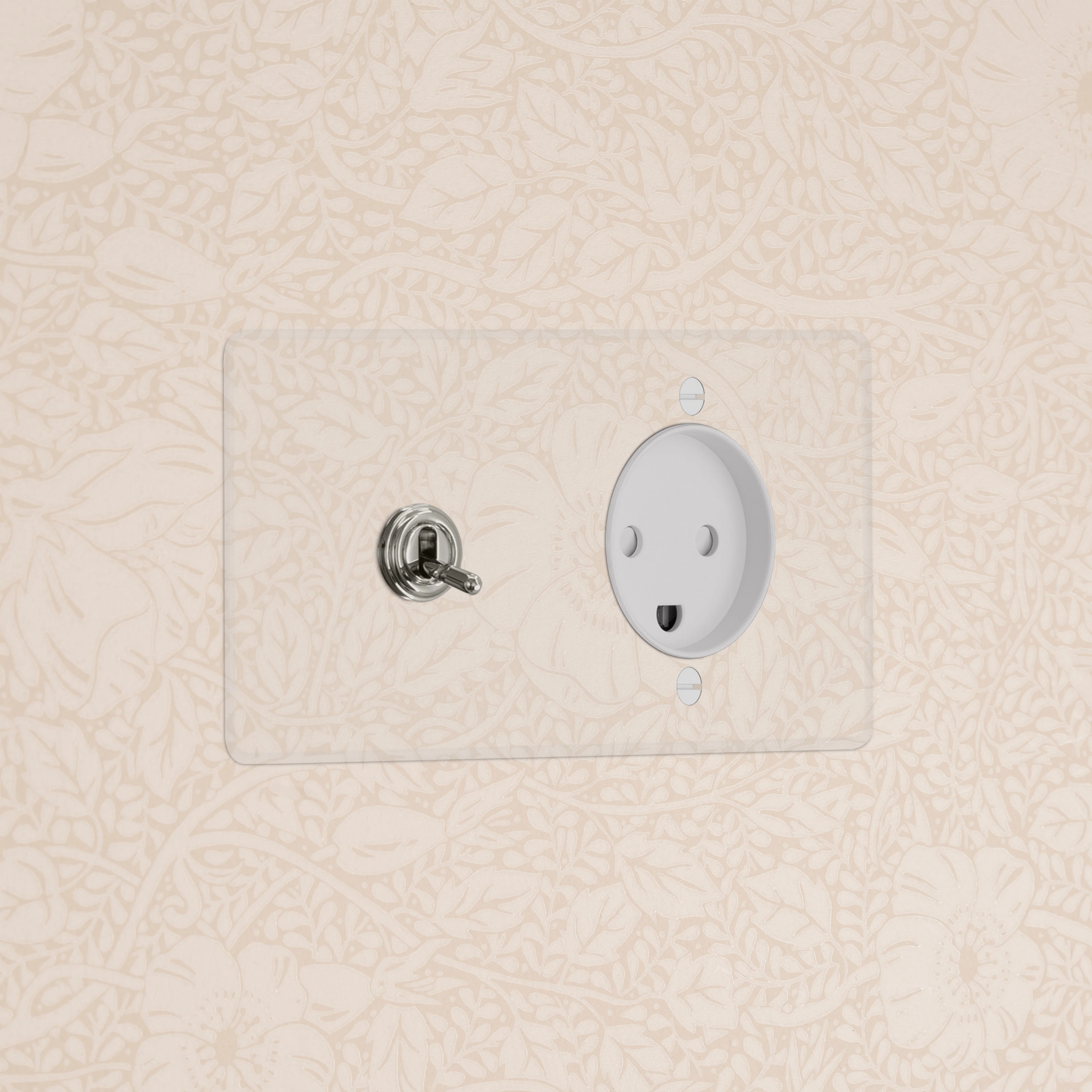 Kew Double Toggle & Danish Type K Socket - Clear Polished Nickel | White
