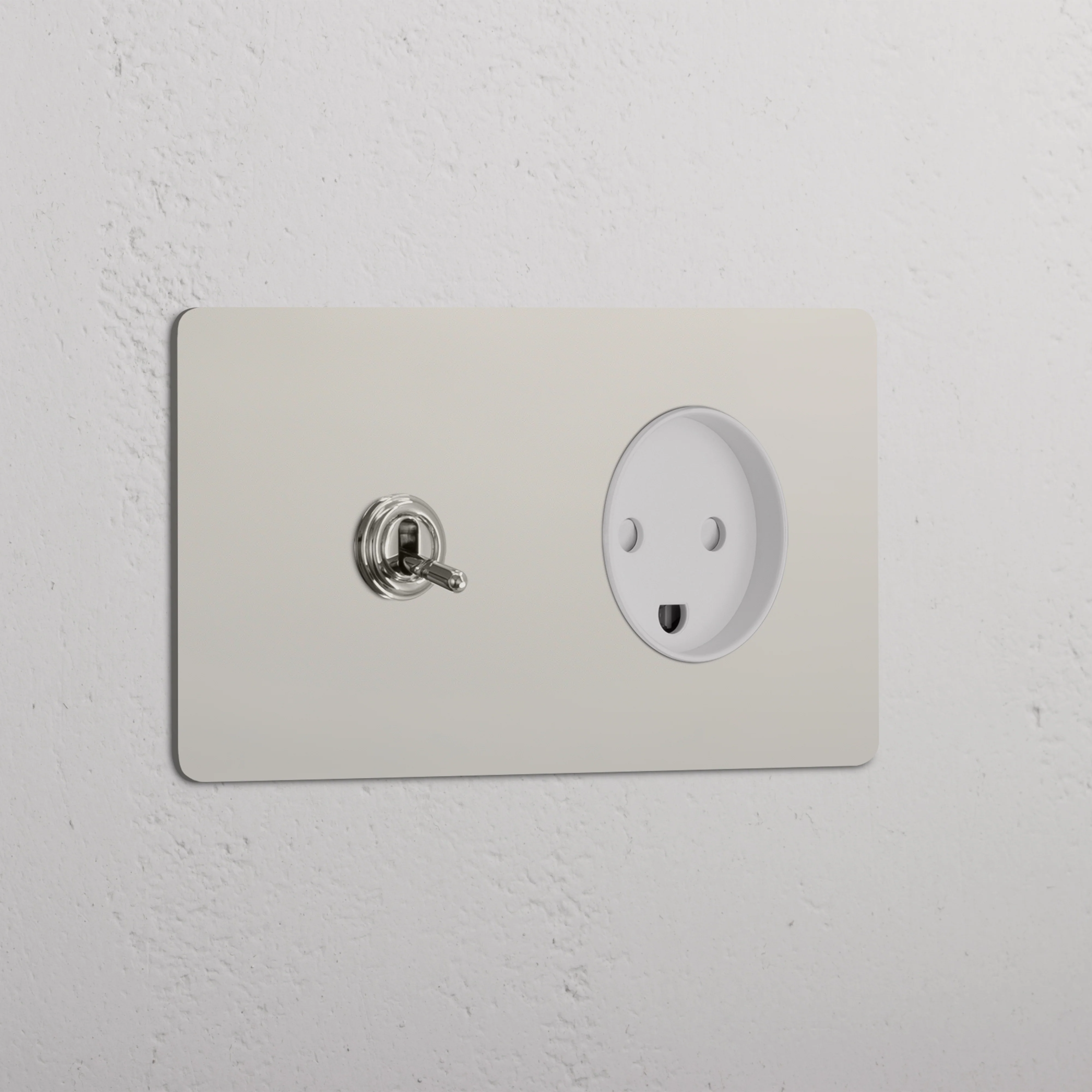 Kew Double Toggle & Danish Type K Socket - Polished Nickel | White