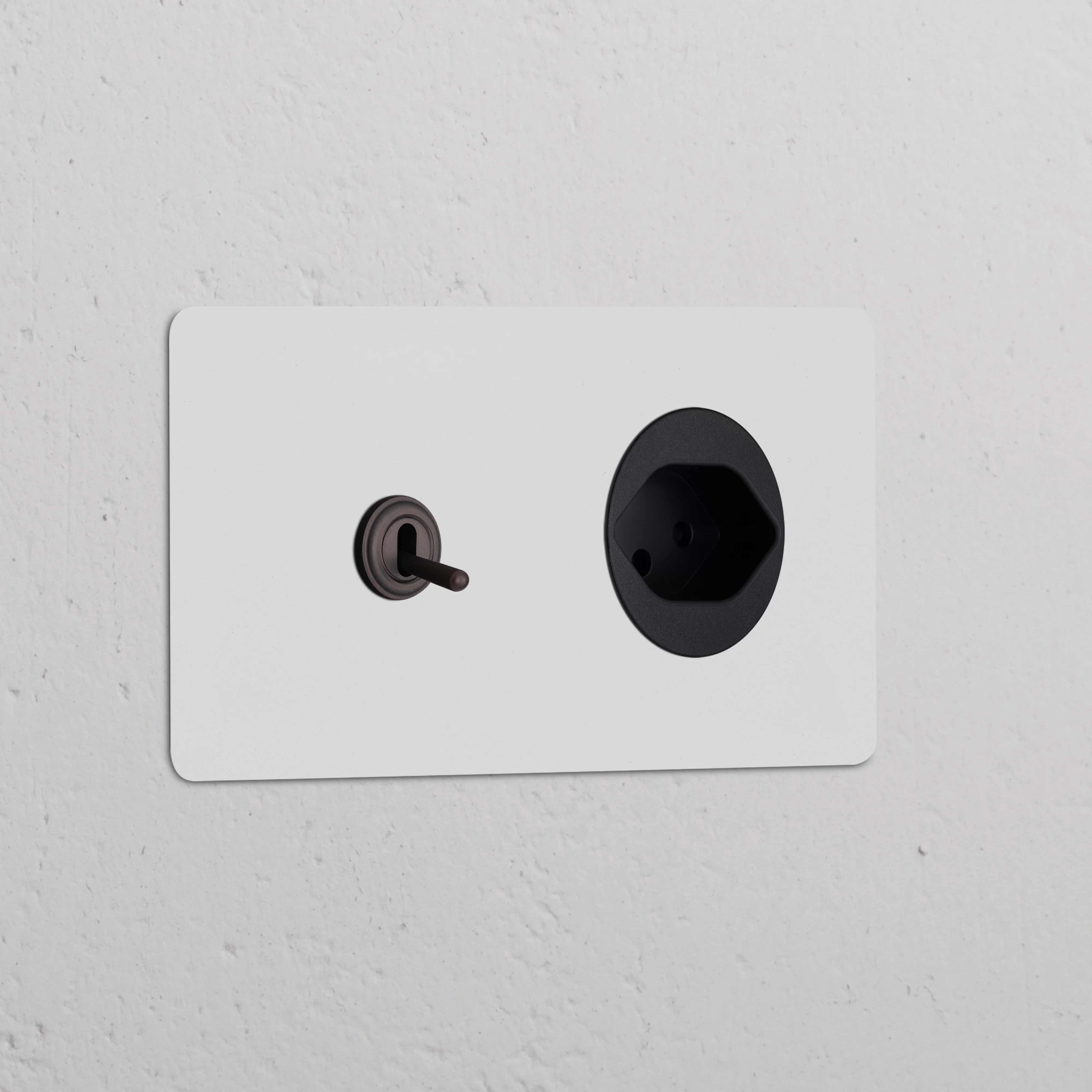 Kew Double Toggle & Swiss Type J Socket - Paintable Bronze | Black