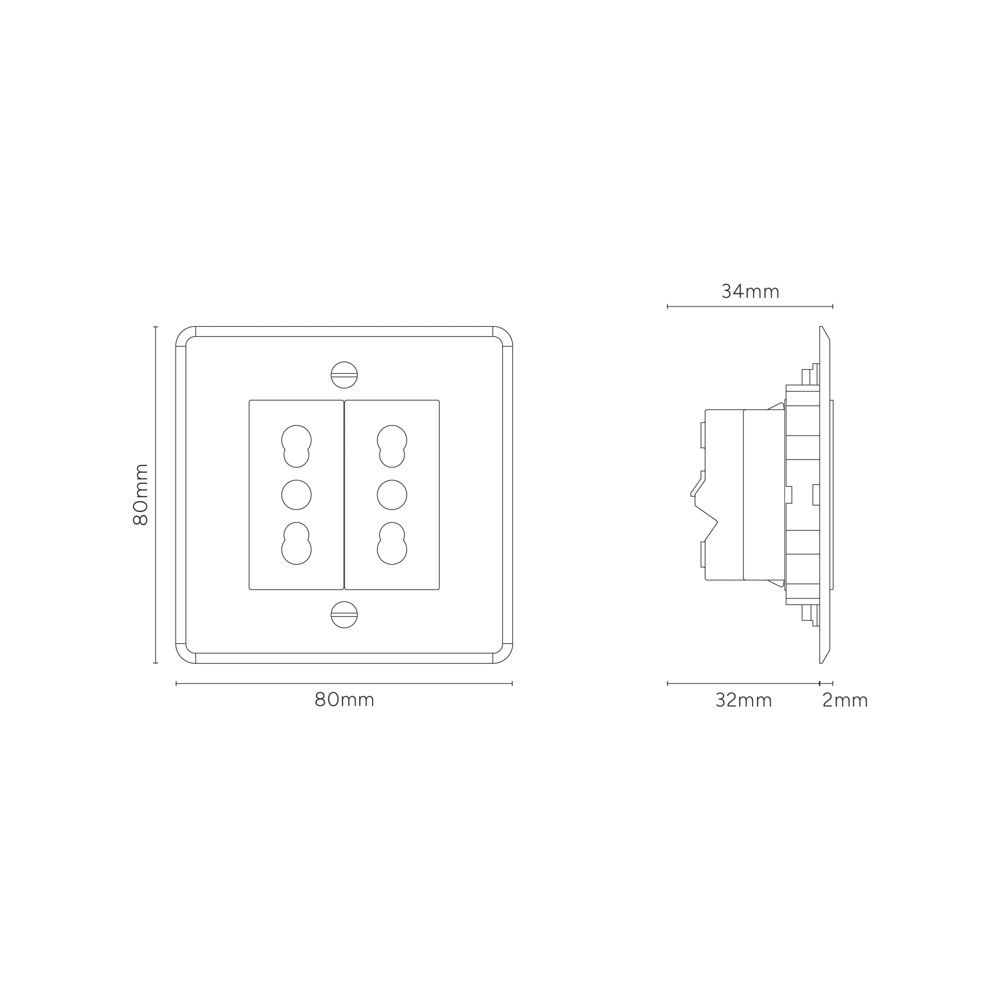 Kew Single 2x Bipasso Socket - Clear | Black - Image 3