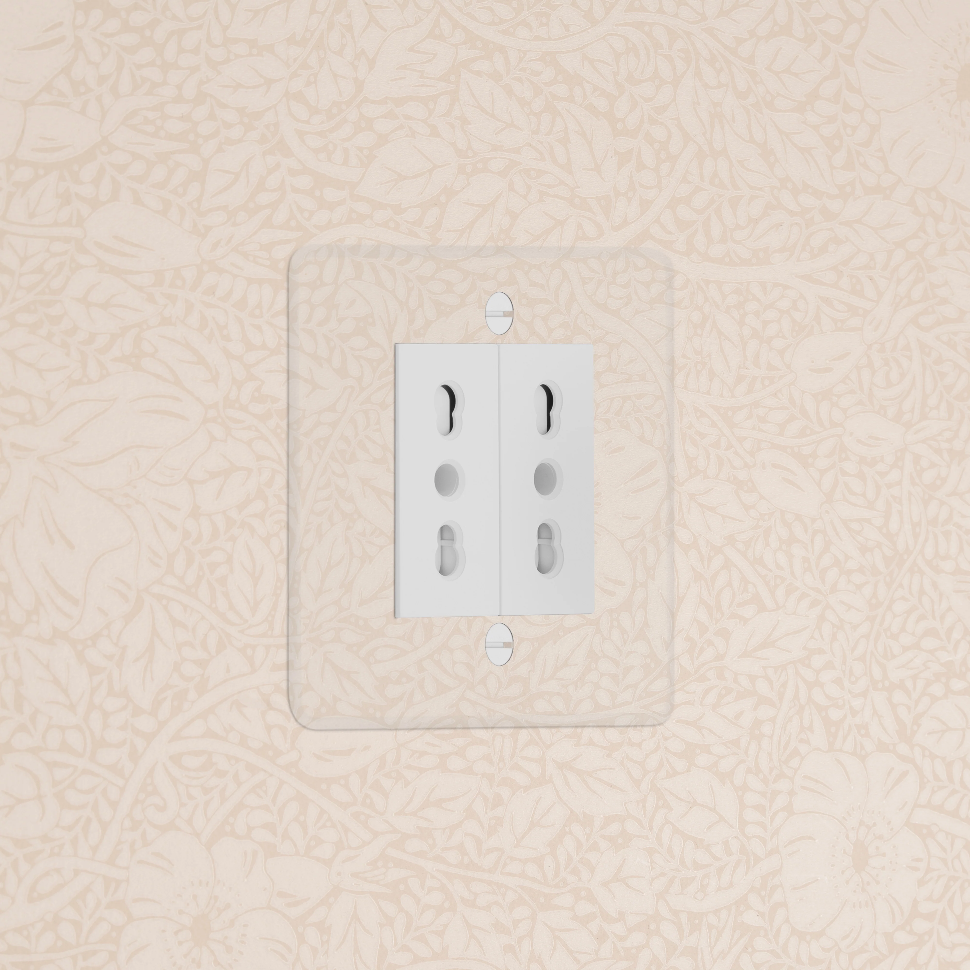 Kew Single 2x Bipasso Socket - Clear | White
