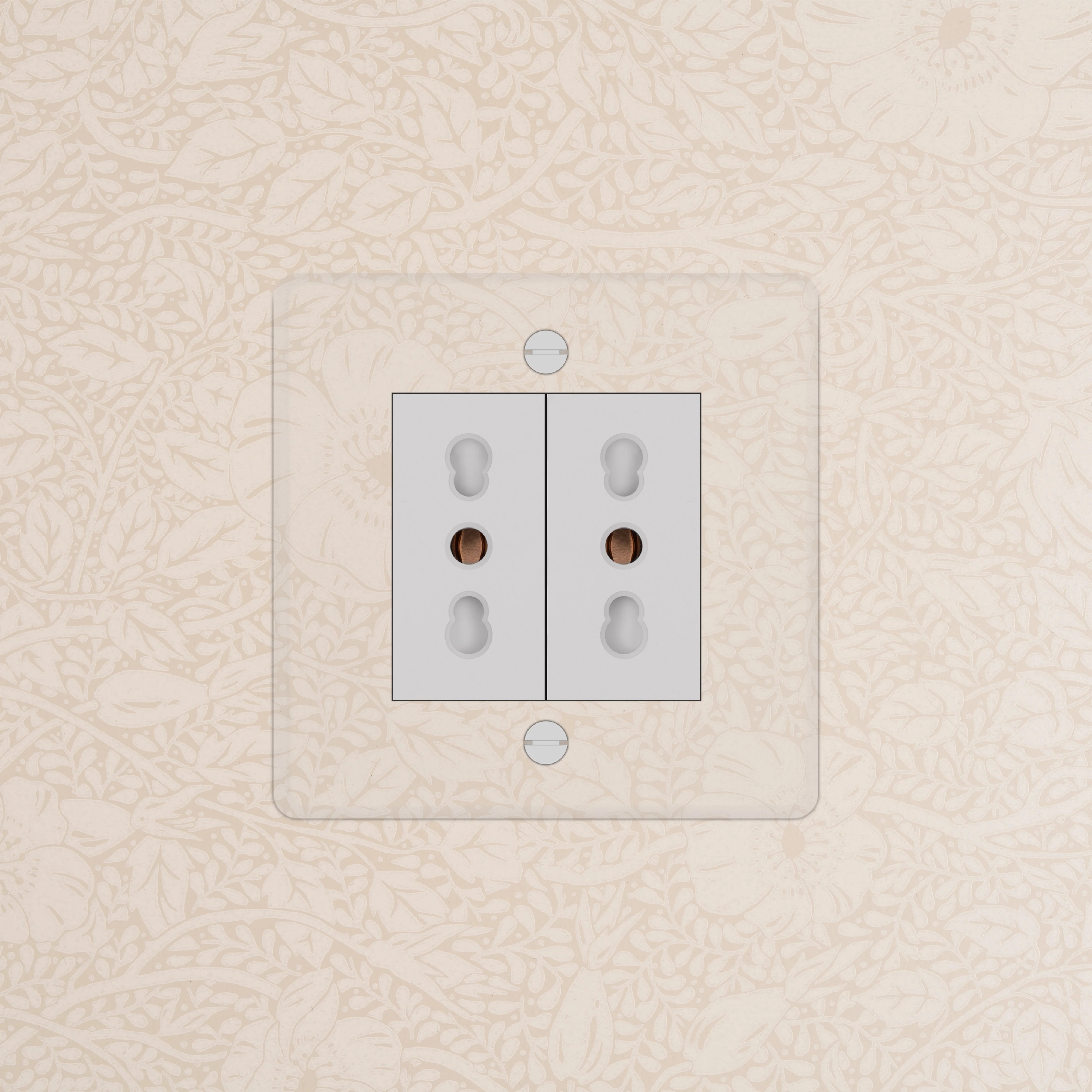 Kew Single 2x Bipasso Socket - Clear | White - Image 2