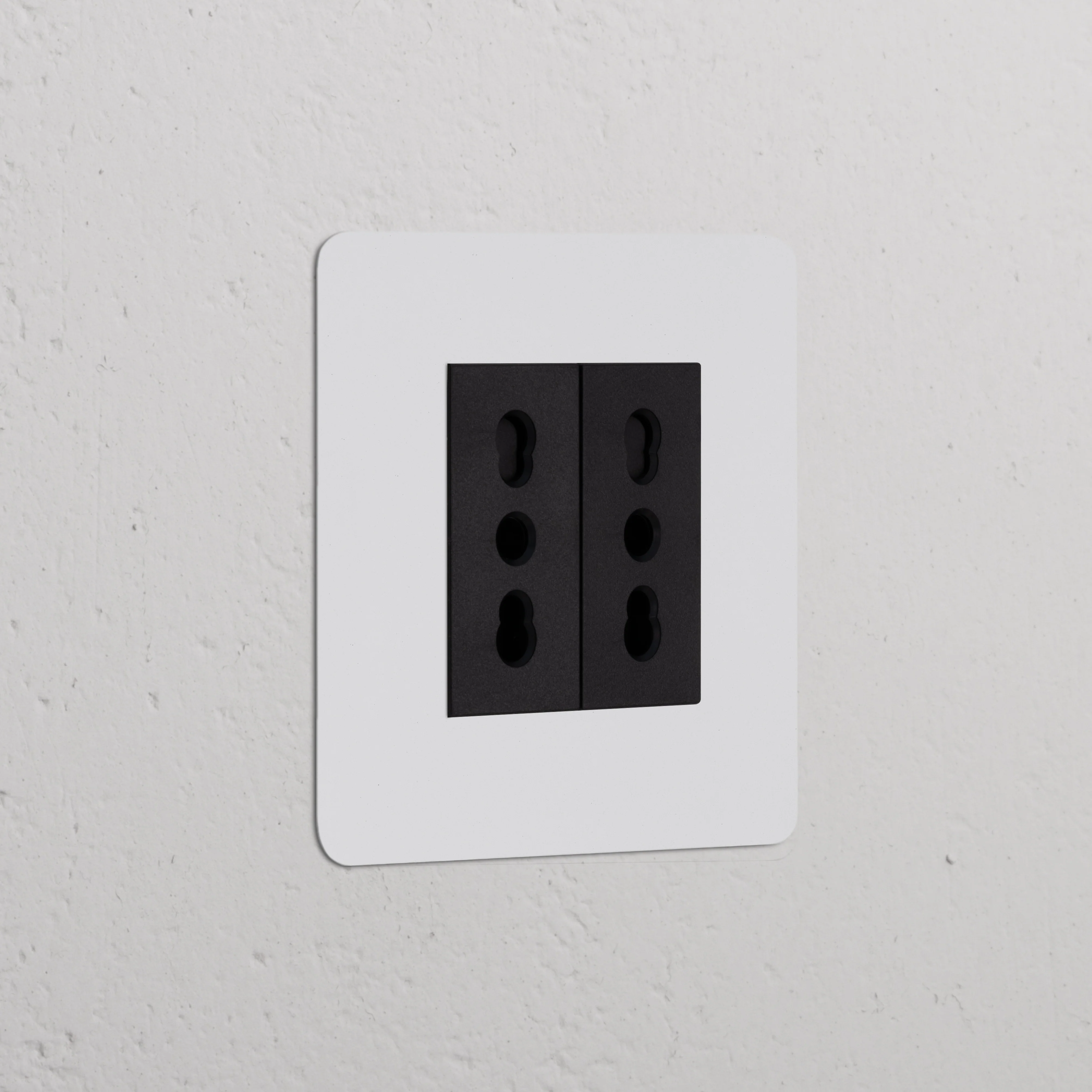 Kew Single 2x Bipasso Socket - Paintable | Black