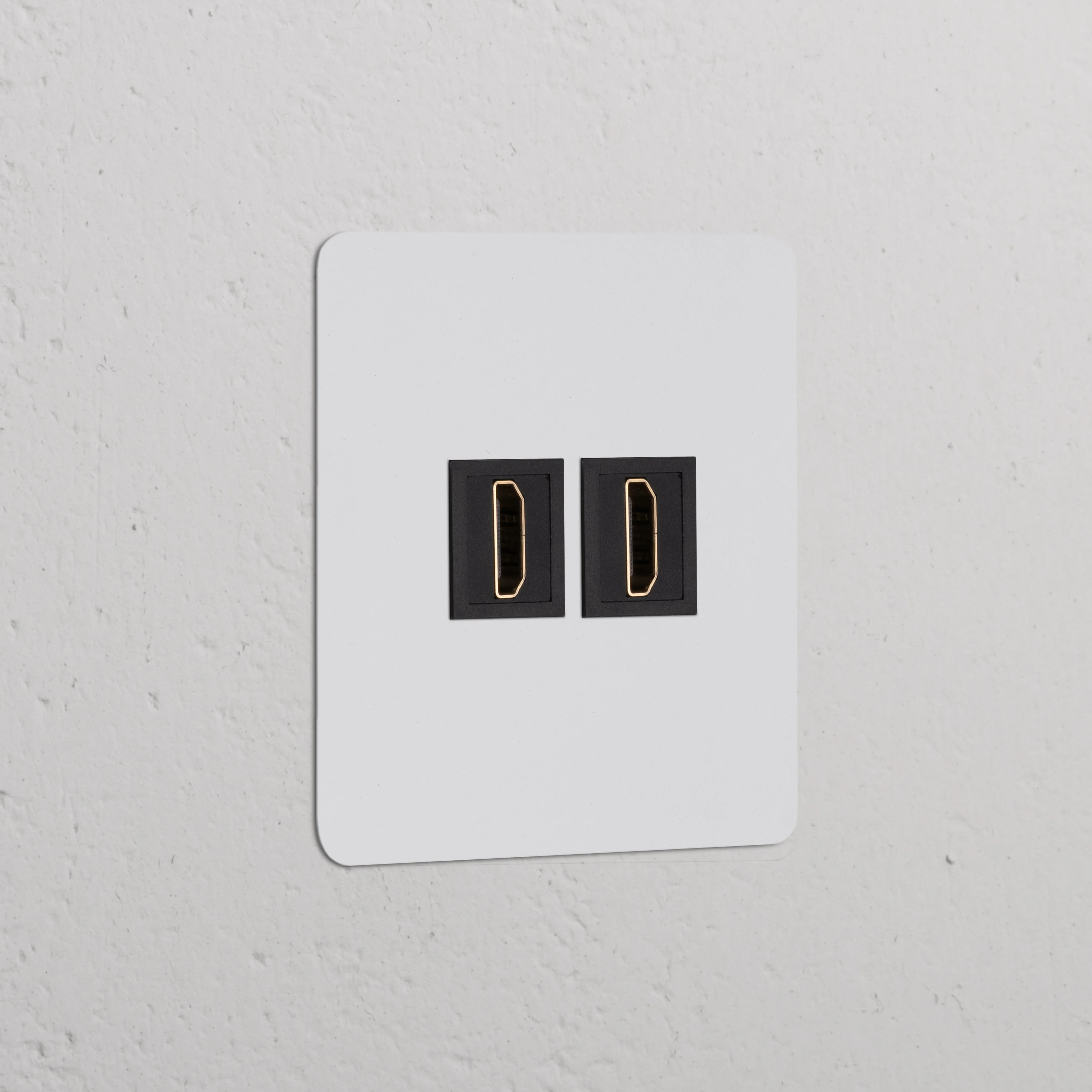 Kew Single 2x HDMI Socket - Paintable | Black