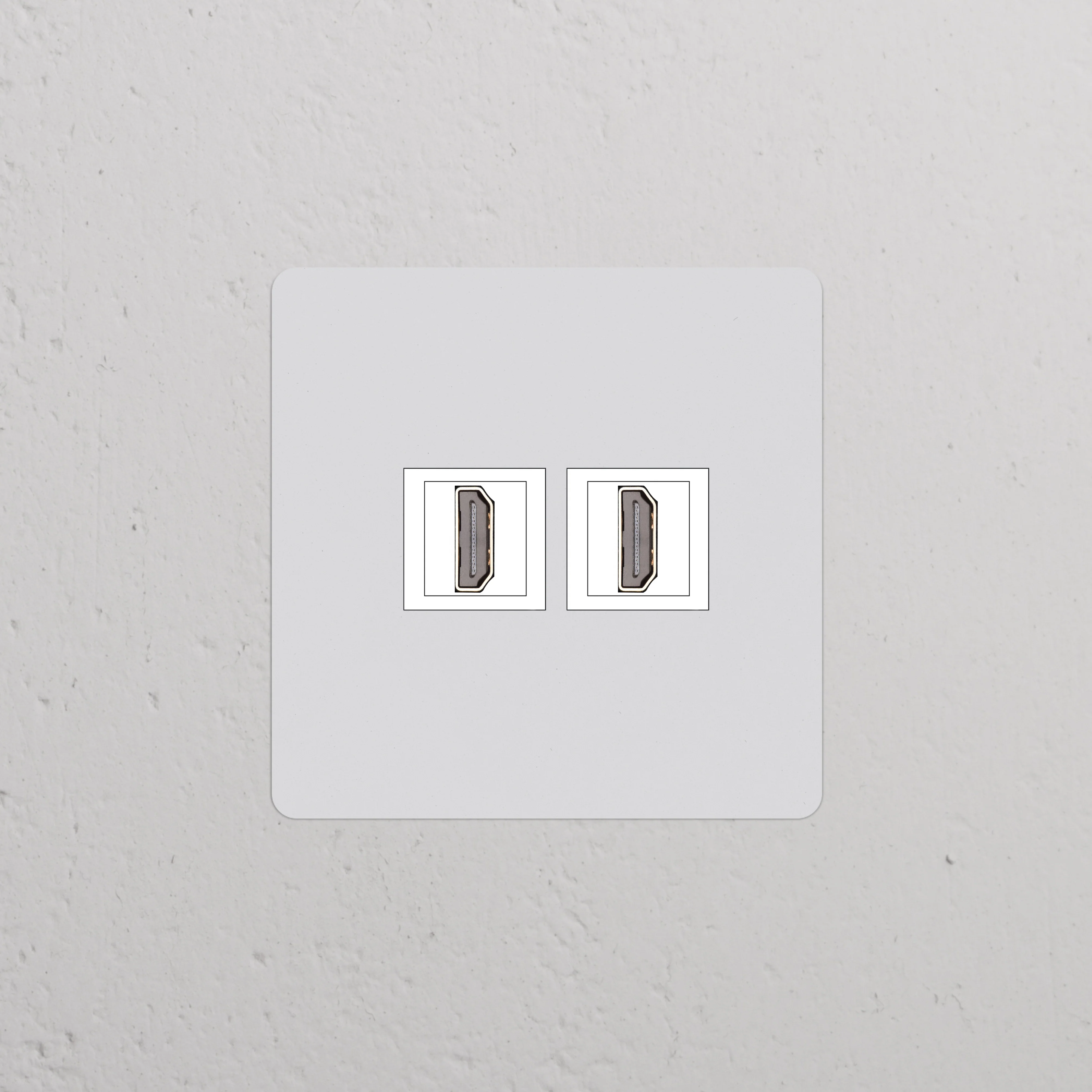 Kew Single 2x HDMI Socket - Paintable | White - Image 2