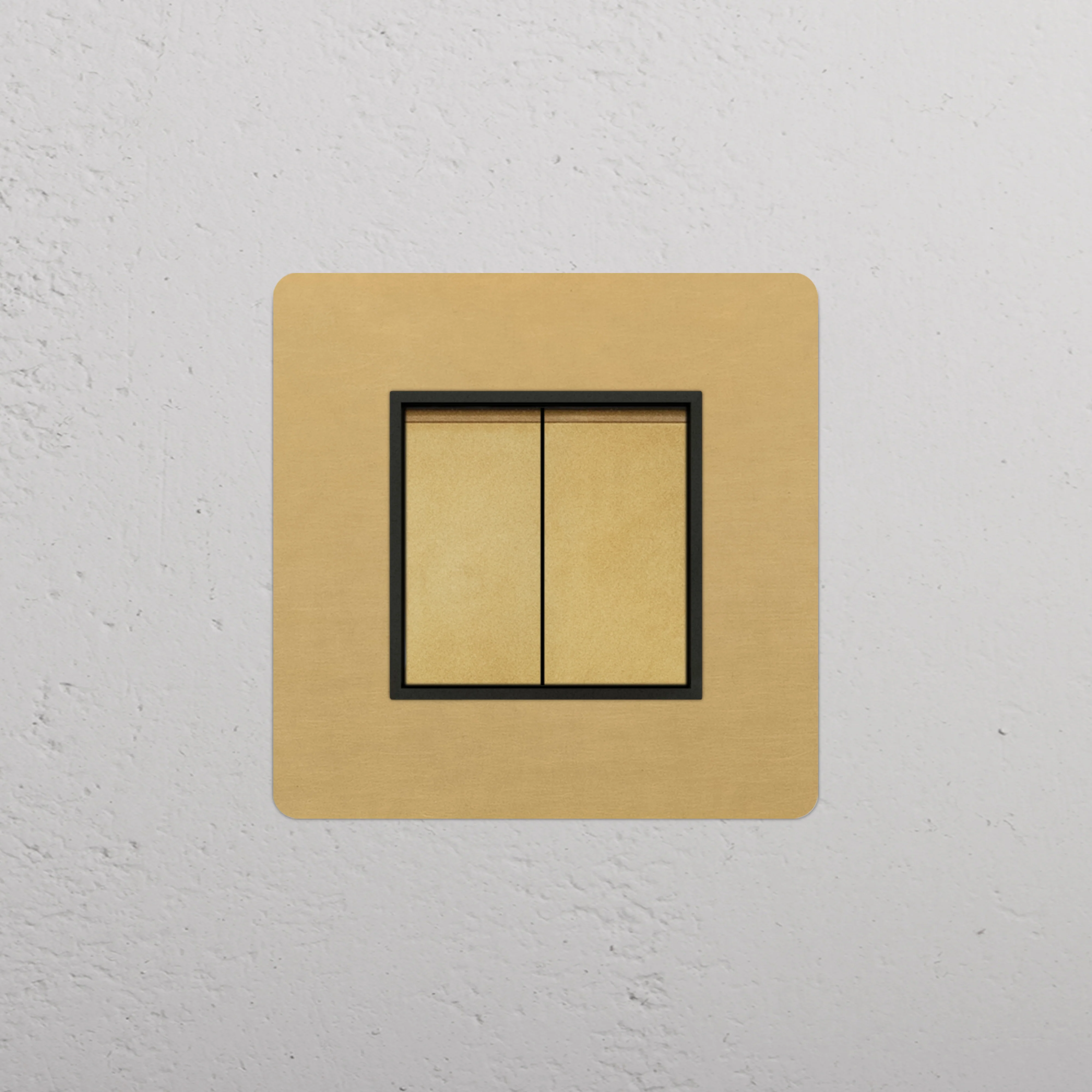 Kew Single 2x Retractive Rocker Switch - Antique Brass | Black - Image 2