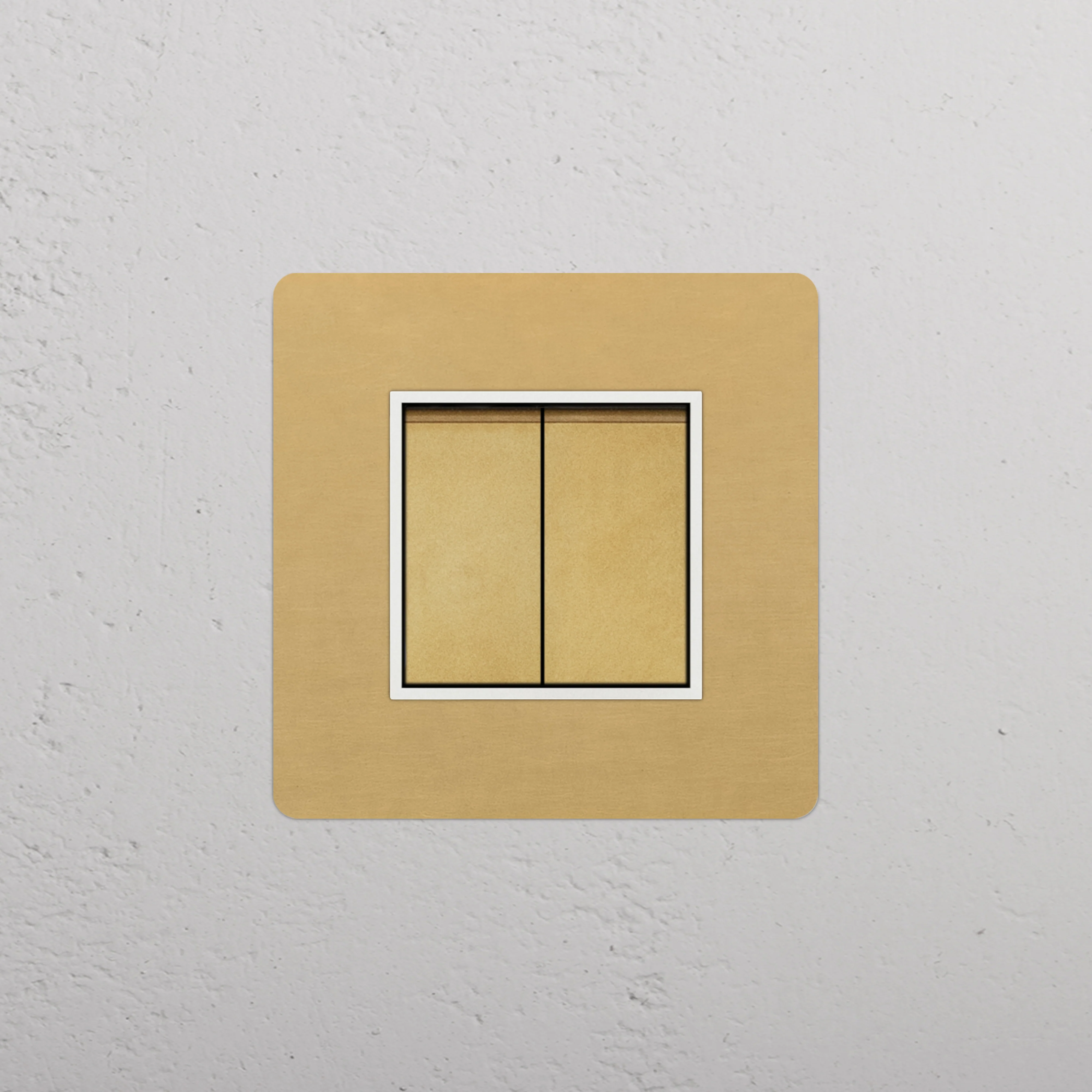 Kew Single 2x Retractive Rocker Switch - Antique Brass | White - Image 2