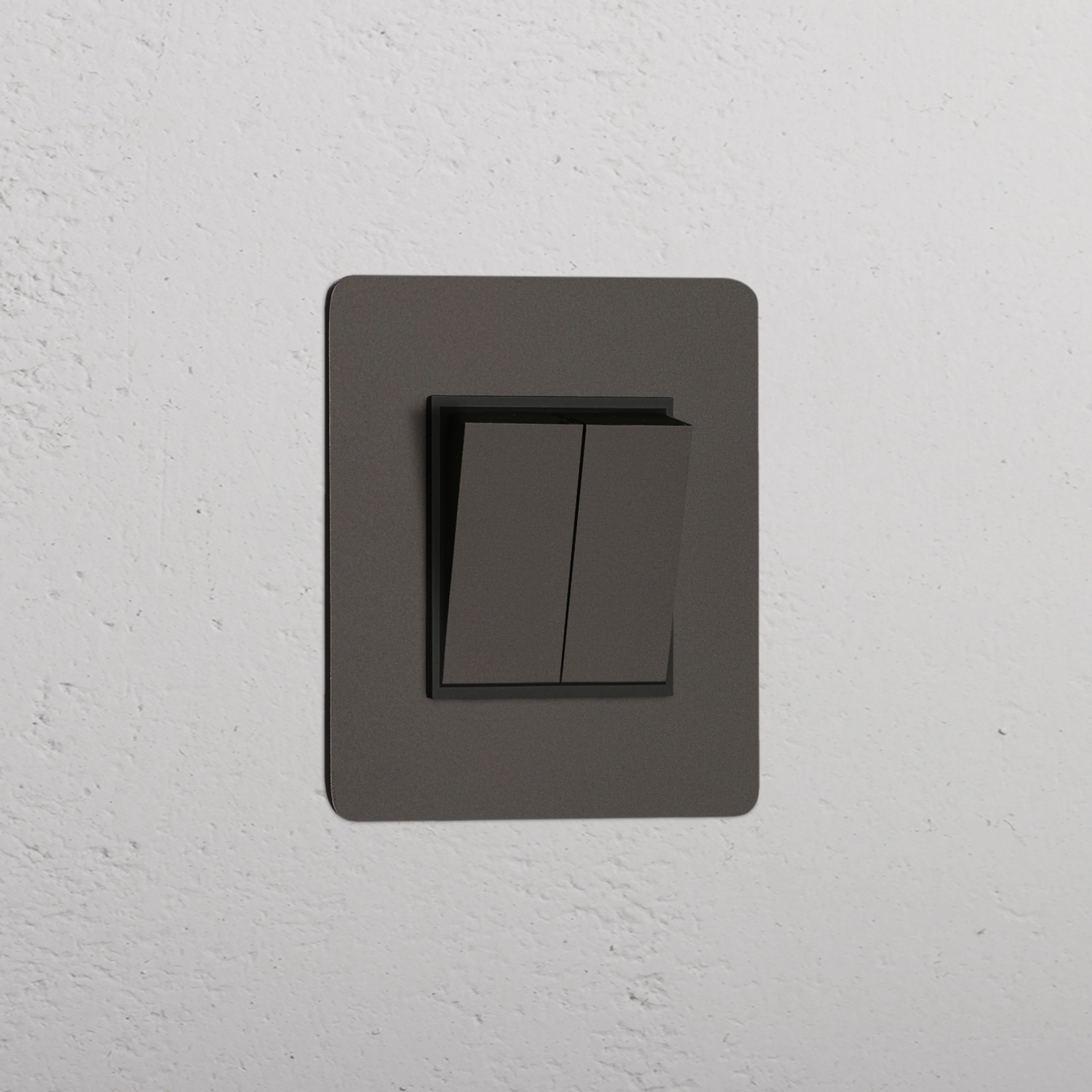 Kew Single 2x Retractive Rocker Switch - Bronze | Black