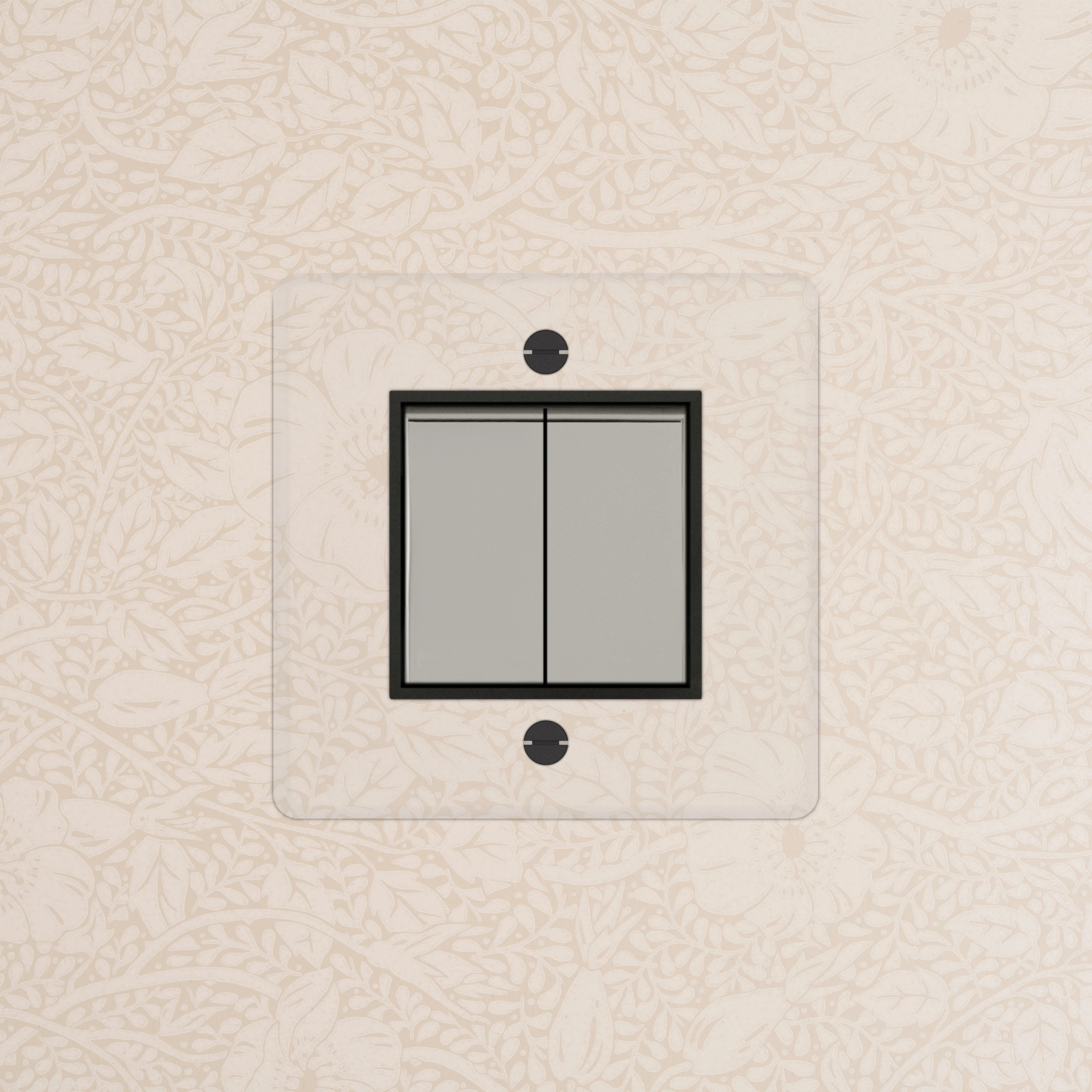 Kew Single 2x Retractive Rocker Switch - Clear Polished Nickel | Black - Image 2