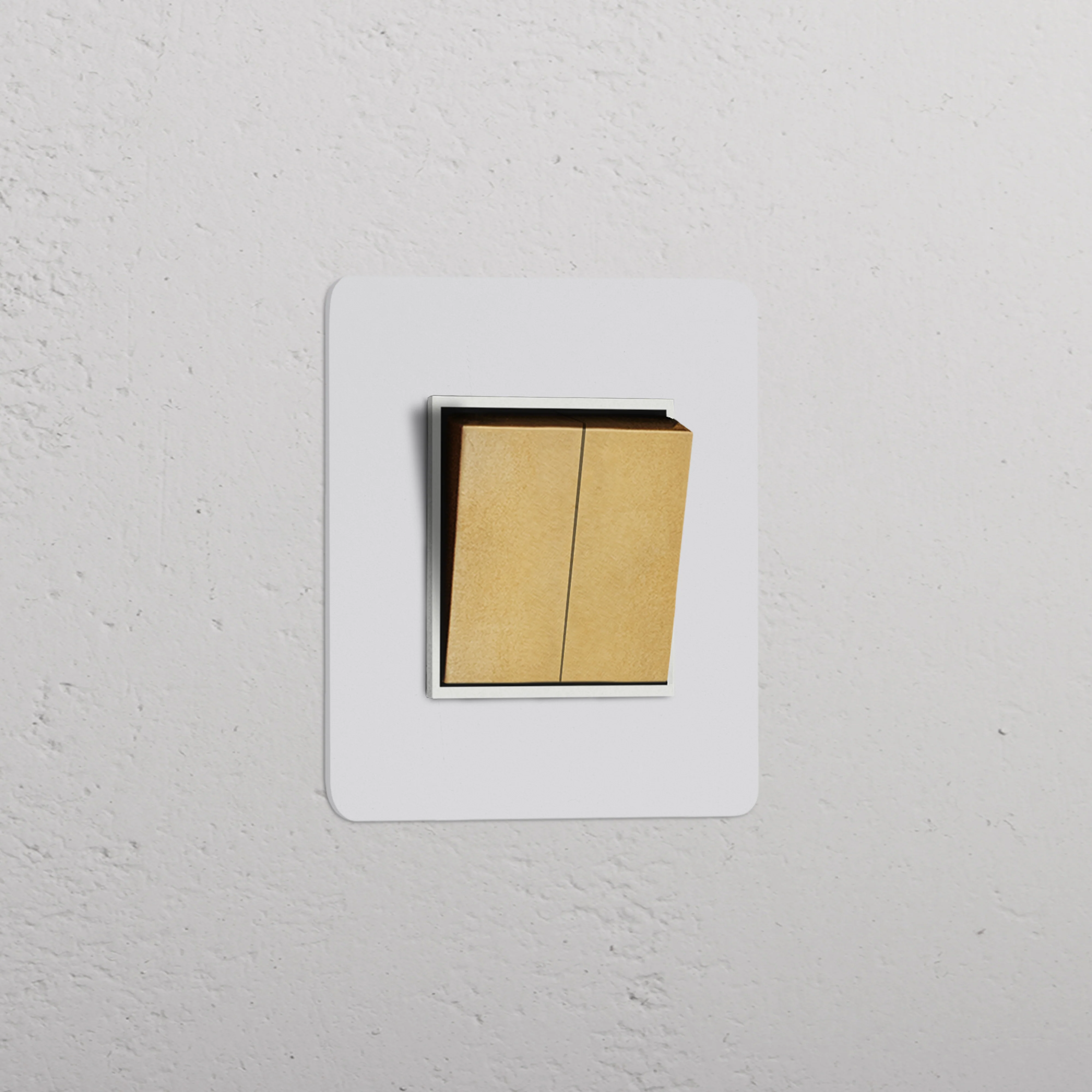Kew Single 2x Retractive Rocker Switch - Paintable Antique Brass | White
