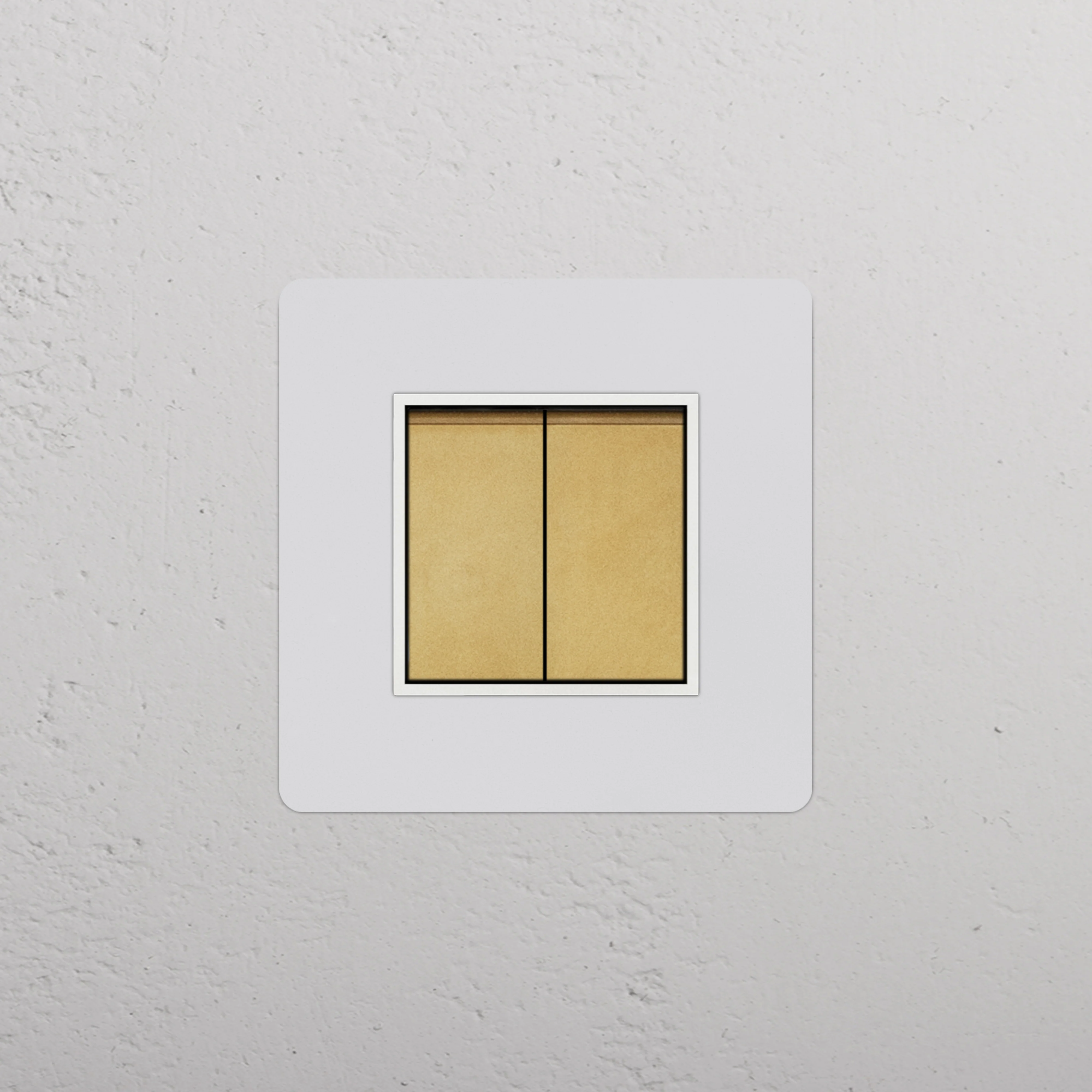 Kew Single 2x Retractive Rocker Switch - Paintable Antique Brass | White - Image 2