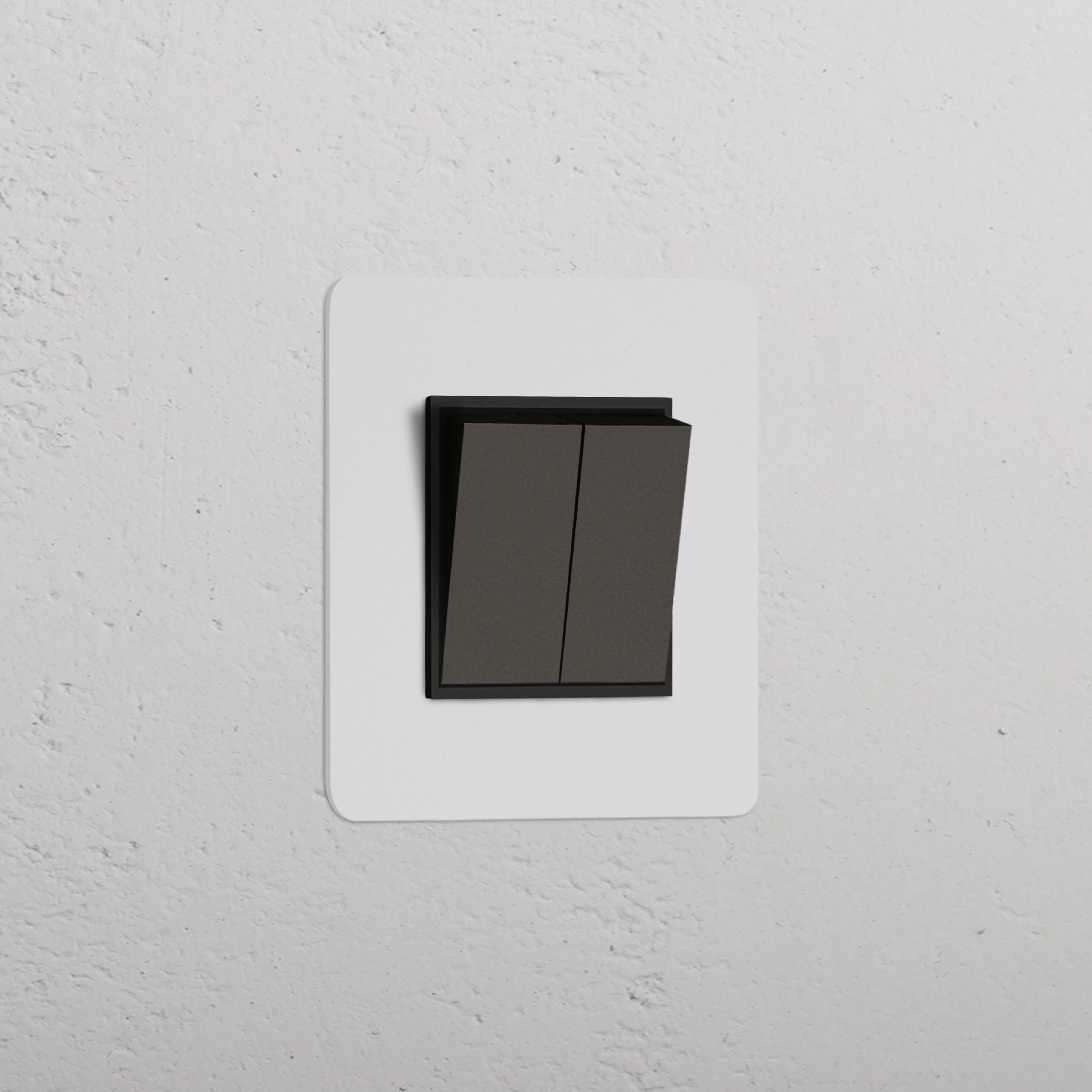 Kew Single 2x Retractive Rocker Switch - Paintable Bronze | Black