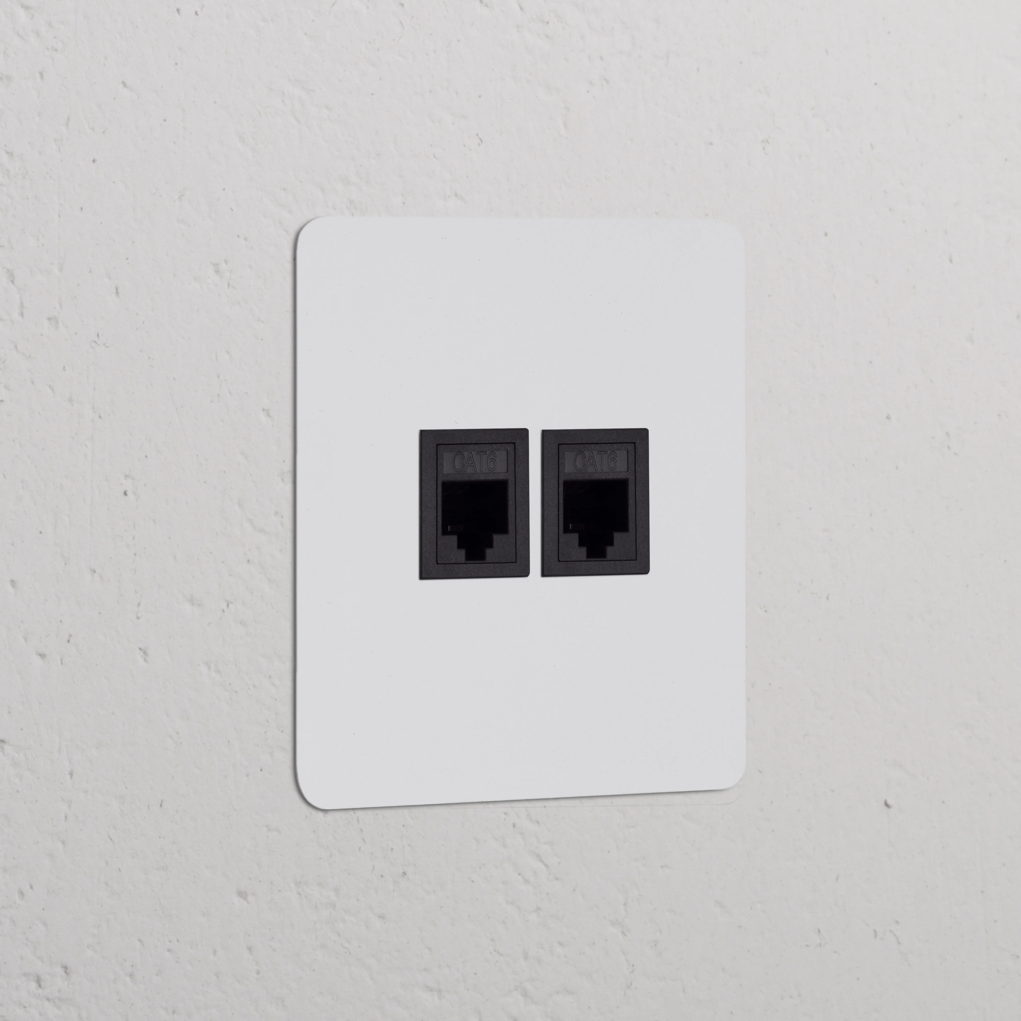 Kew Single 2x RJ45 Socket - Paintable | Black