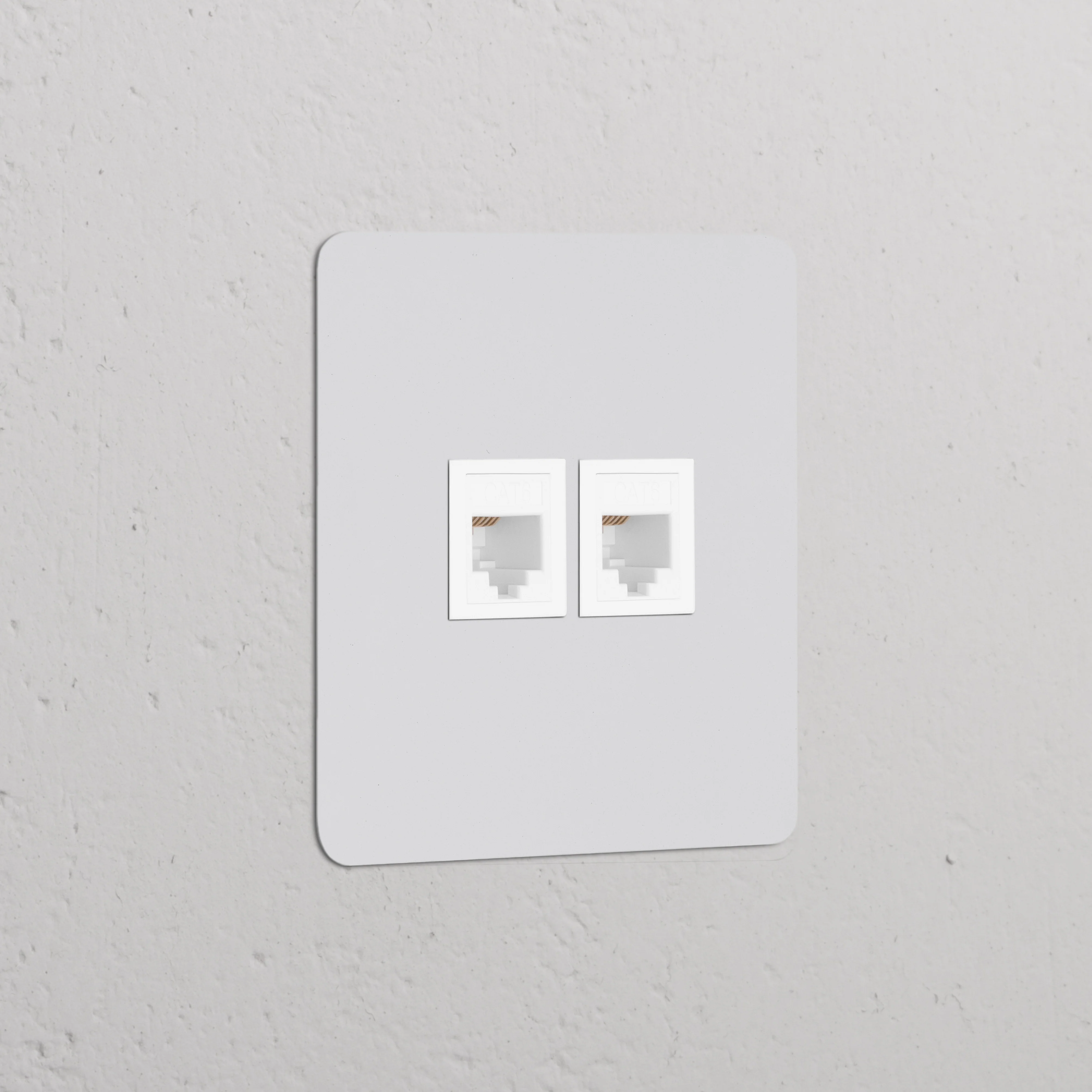 Kew Single 2x RJ45 Socket - Paintable | White