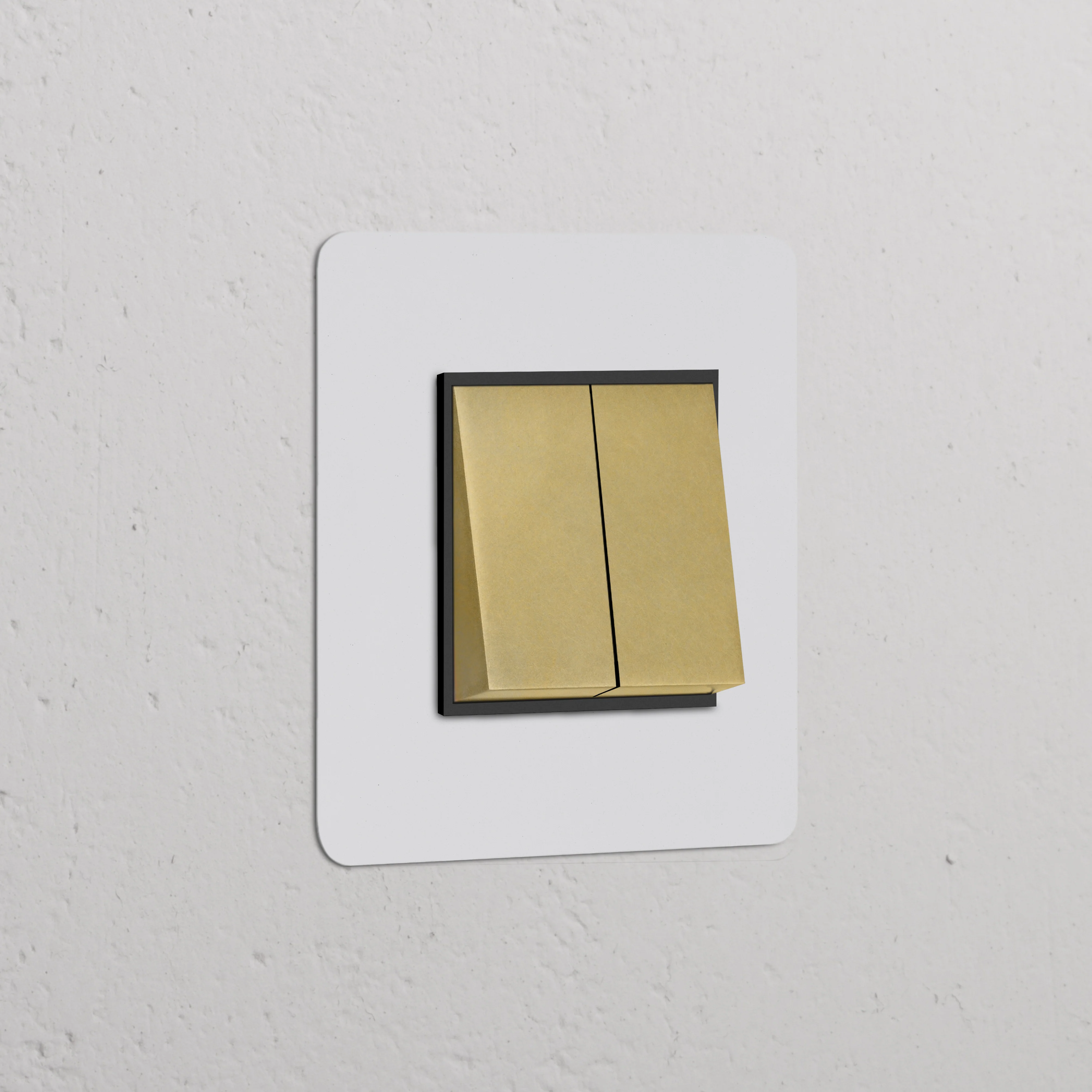 Kew Single 2x Rocker Switch - Paintable Antique Brass | Black