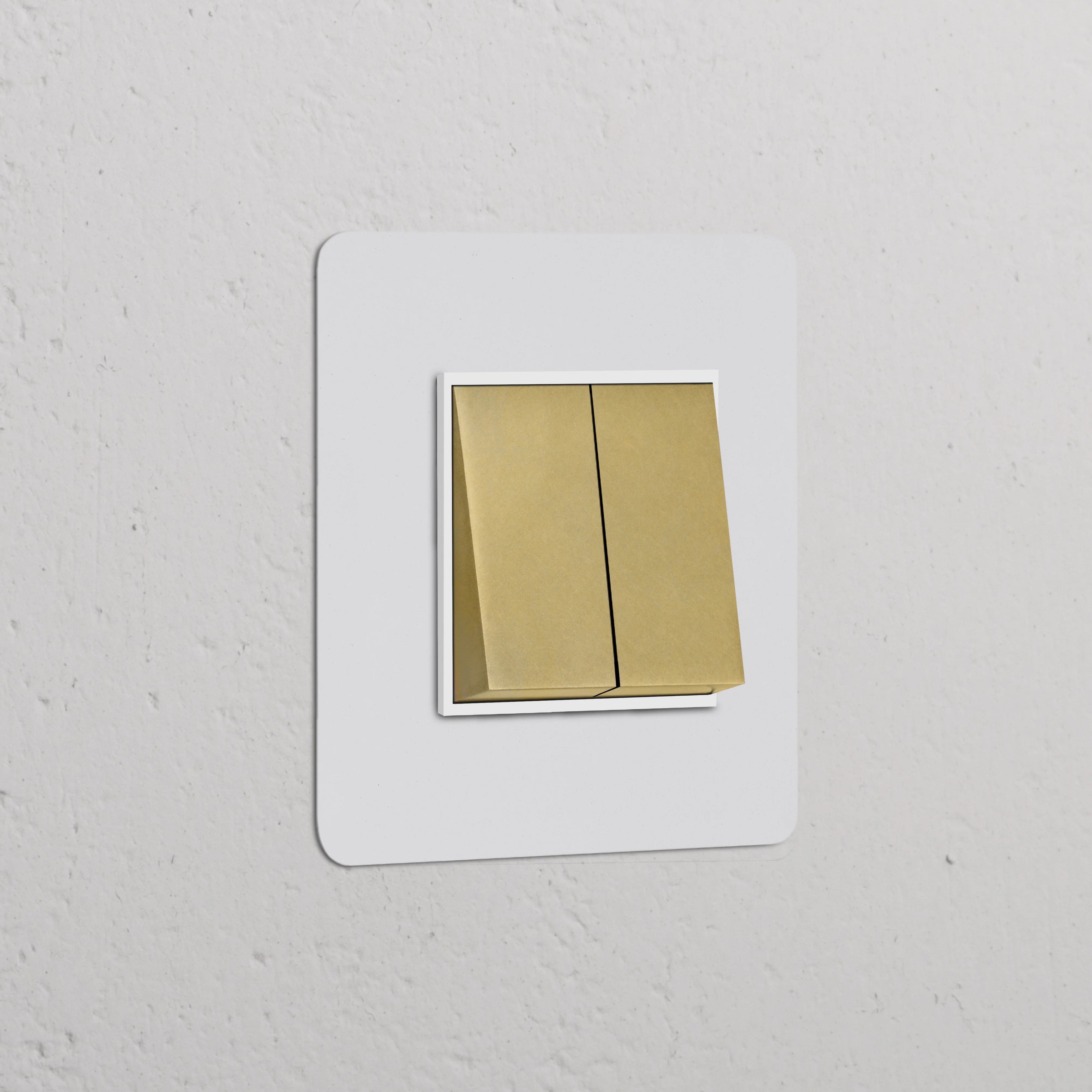 Kew Single 2x Rocker Switch - Paintable Antique Brass | White