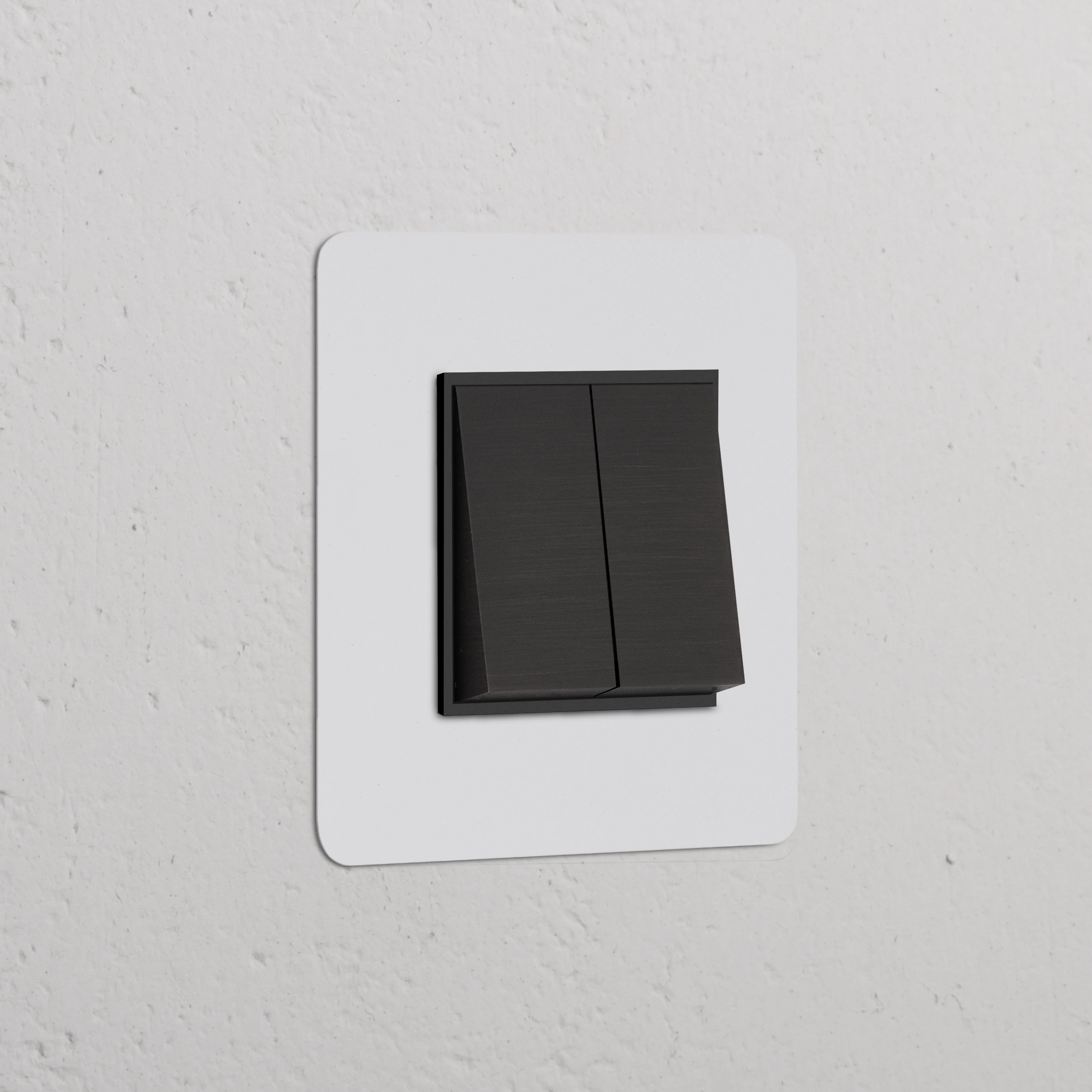Kew Single 2x Rocker Switch - Paintable Bronze | Black