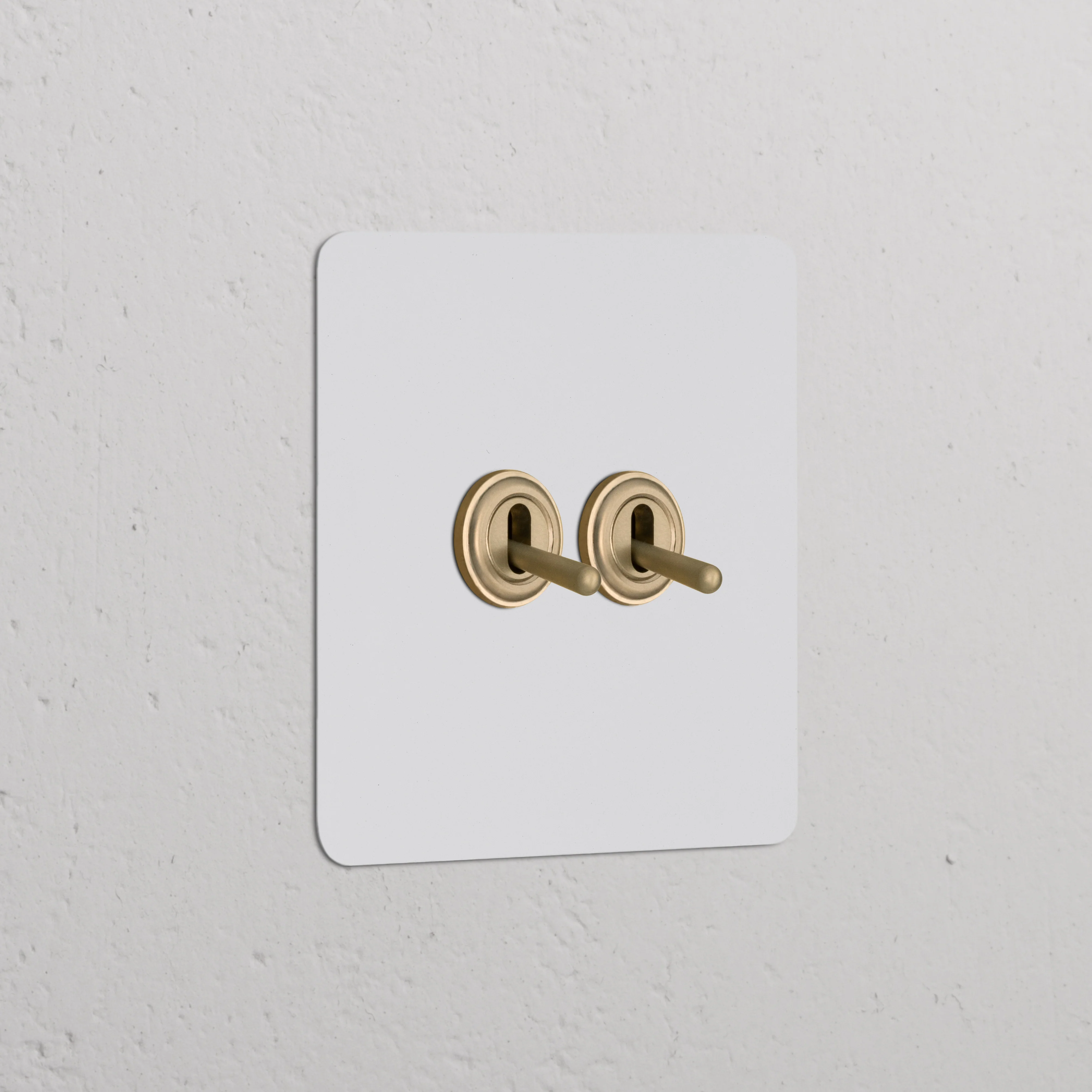 Kew Single 2x Toggle Switch - Paintable Antique Brass