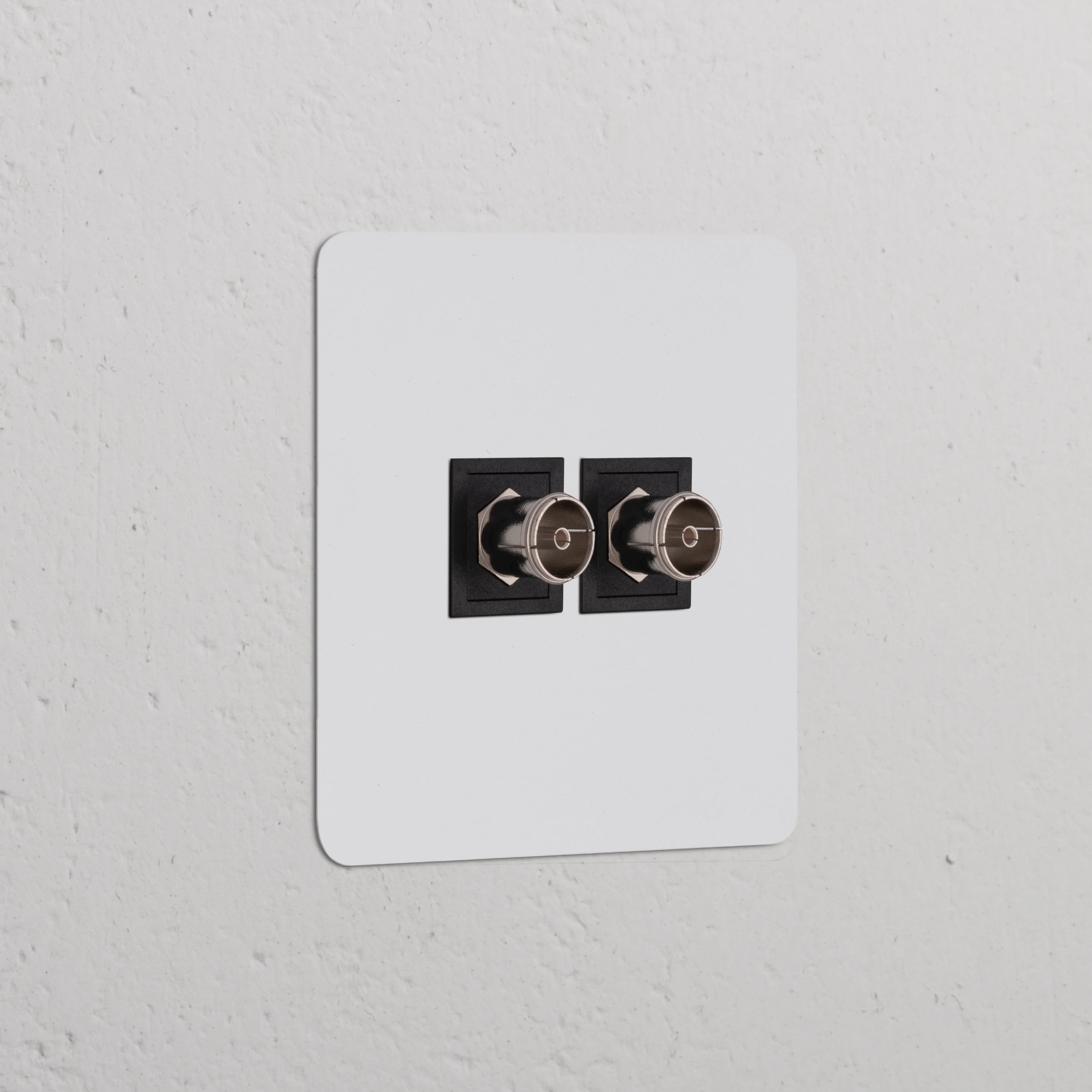 Kew Single 2x TV Socket - Paintable | Black