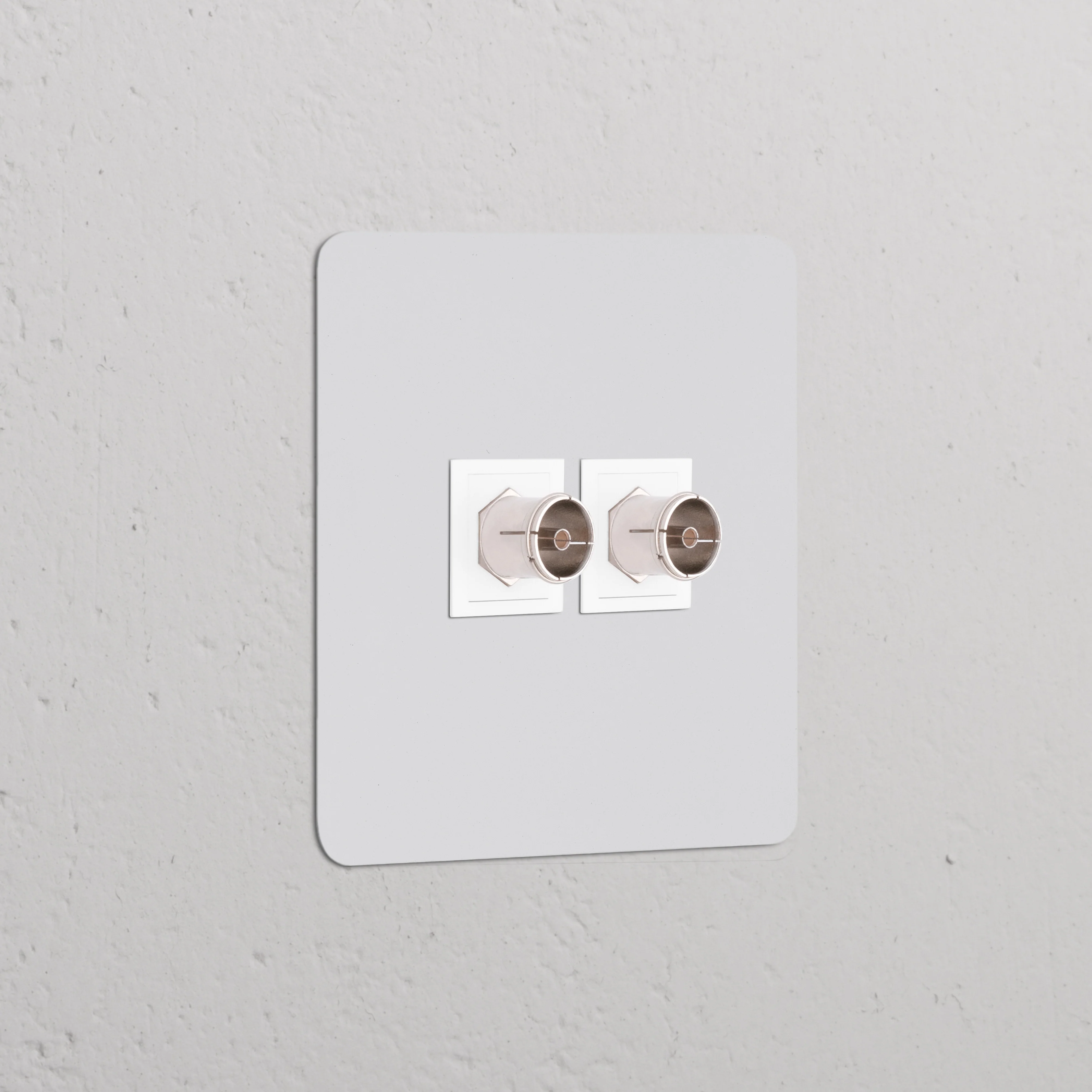 Kew Single 2x TV Socket - Paintable | White