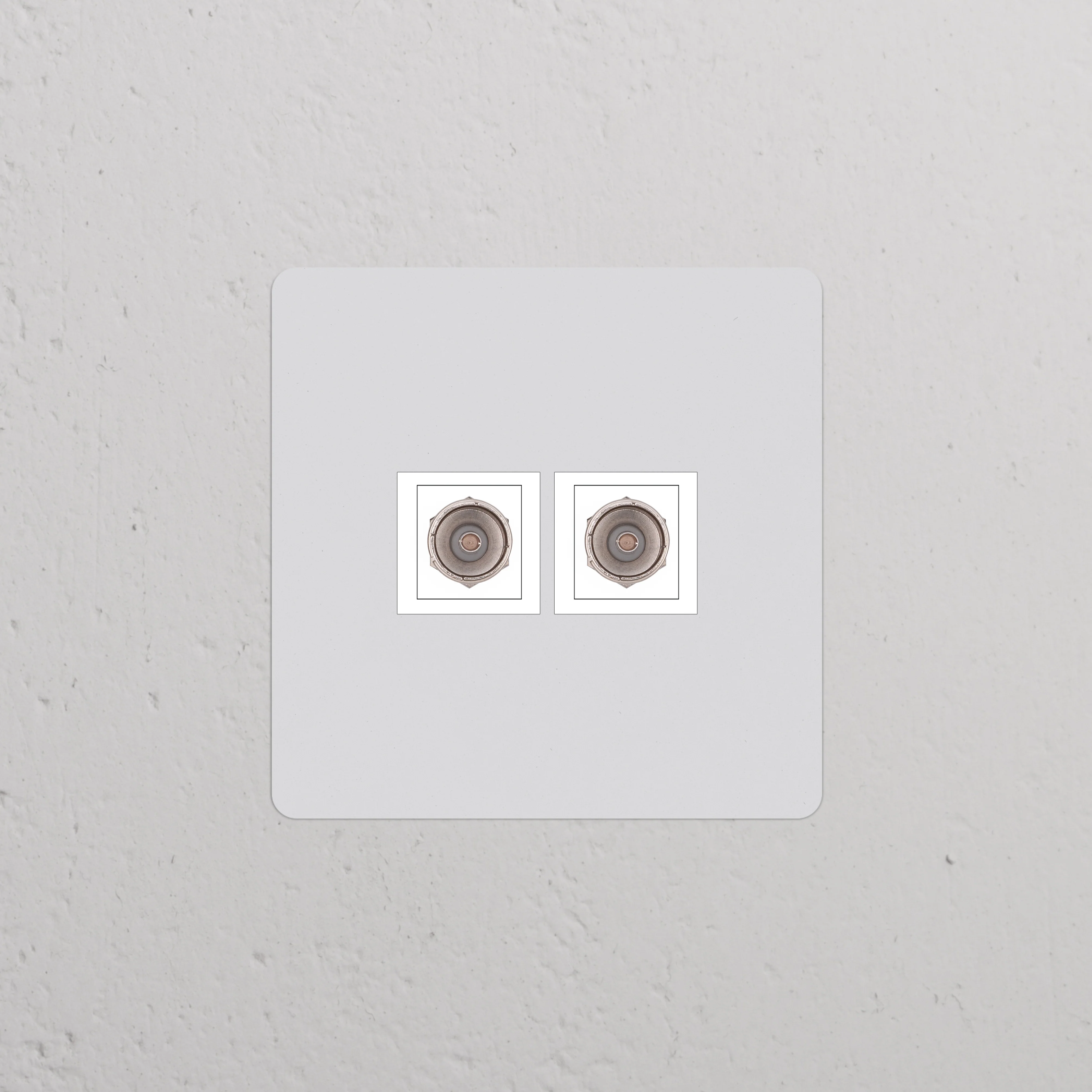 Kew Single 2x TV Socket - Paintable | White - Image 2