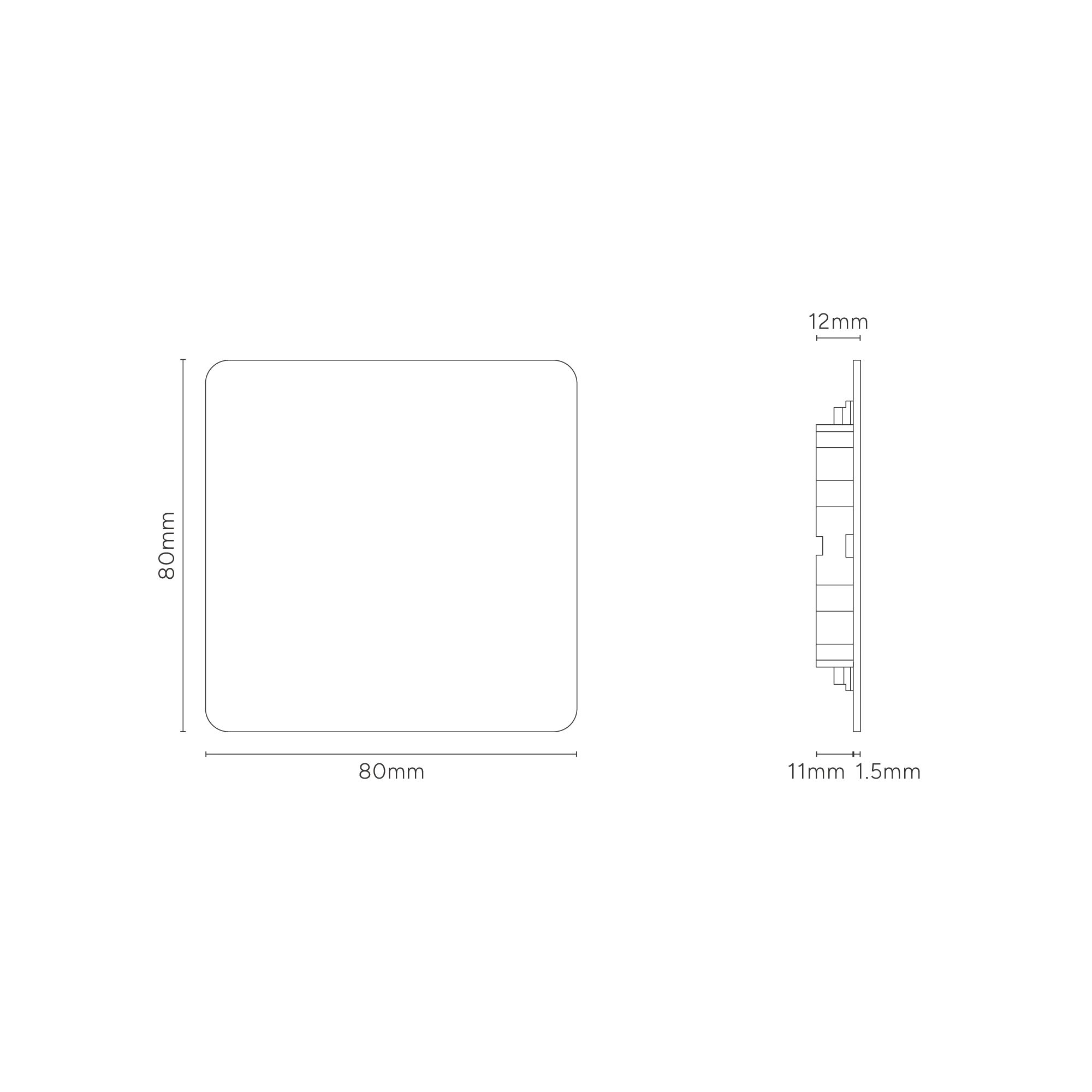 Kew Single Blank Plate - Paintable - Image 3