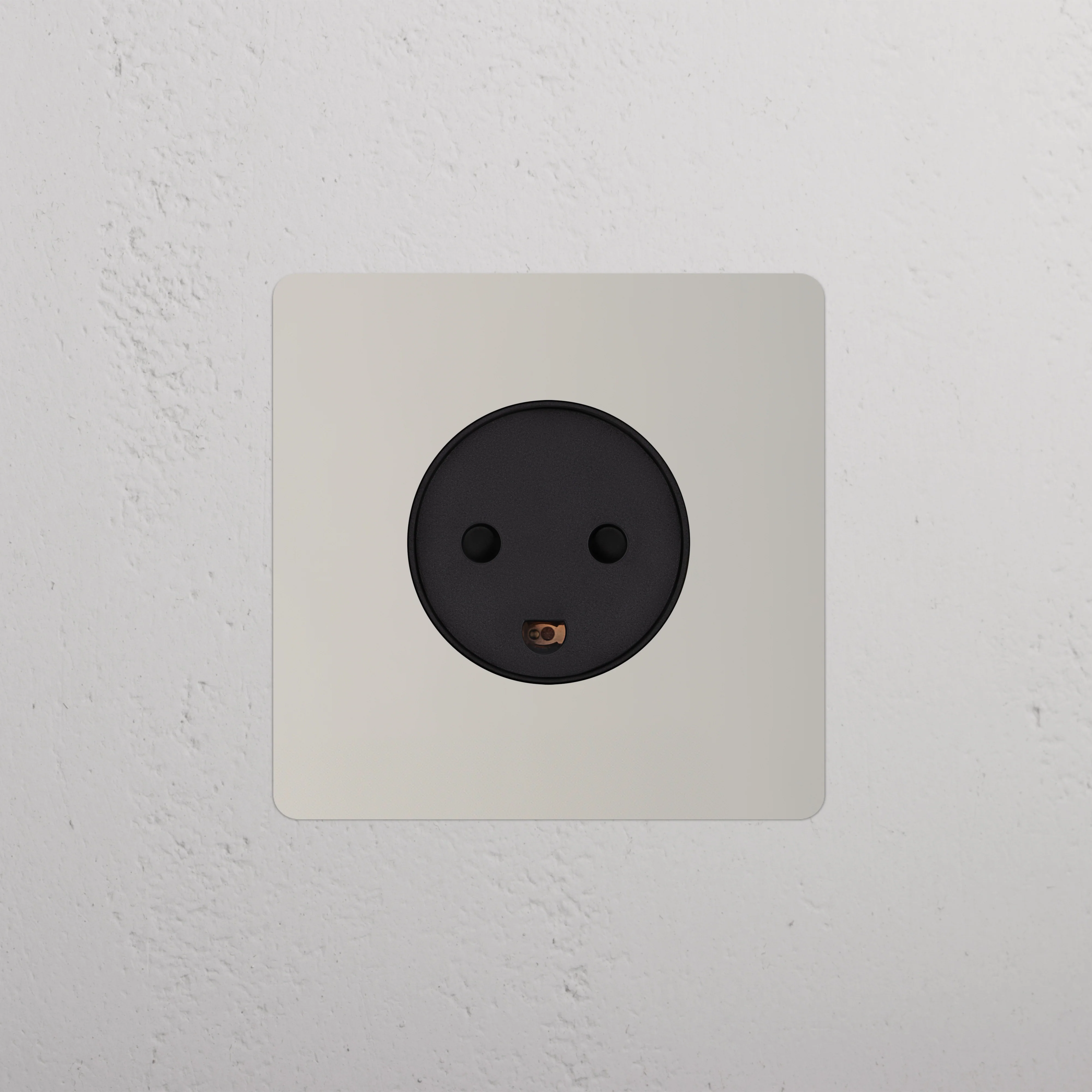 Kew Single Danish Type K Socket - Polished Nickel | Black - Image 2