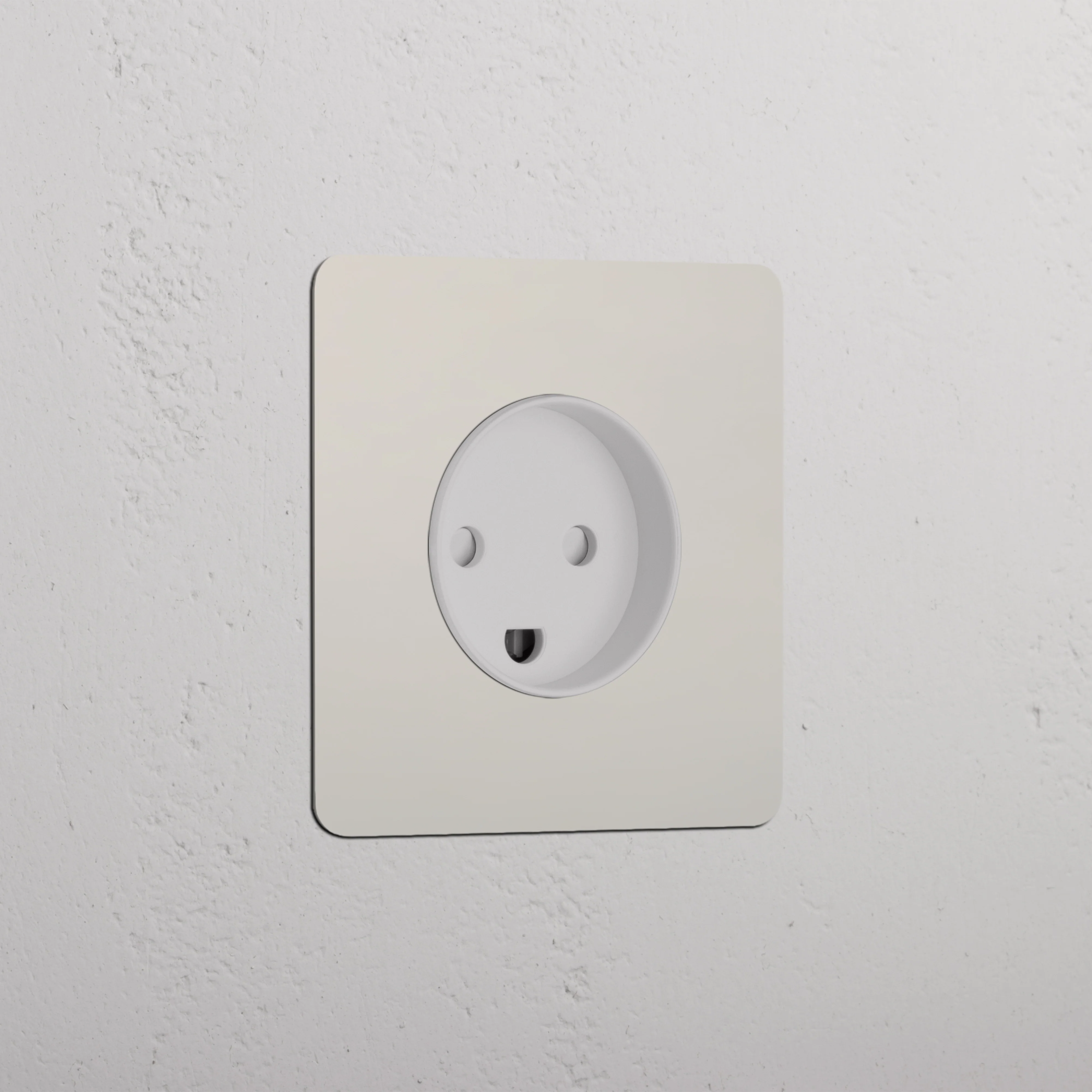 Kew Single Danish Type K Socket - Polished Nickel | White