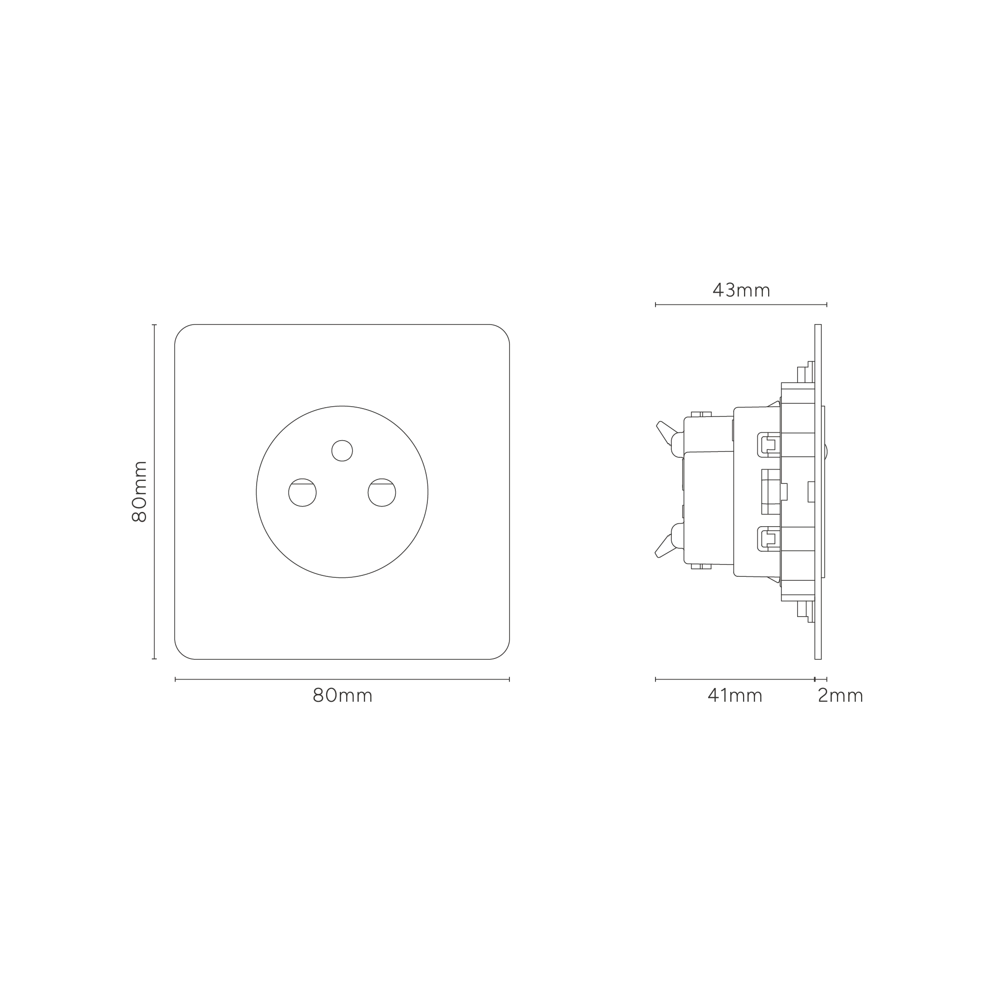 Kew Single French/Belgian Type E Socket - Bronze | Black - Image 4