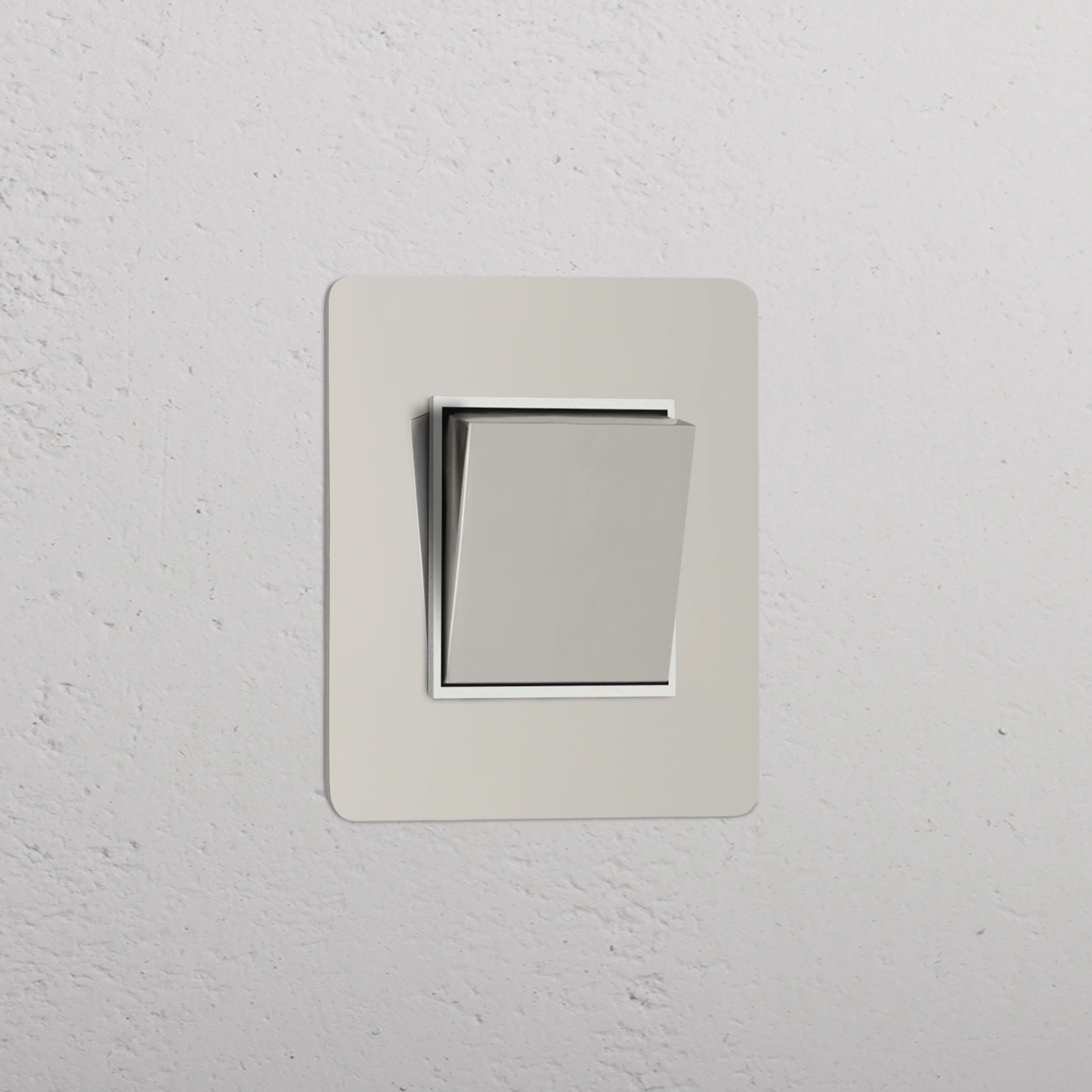 Kew Single Retractive Rocker Switch - Polished Nickel | White