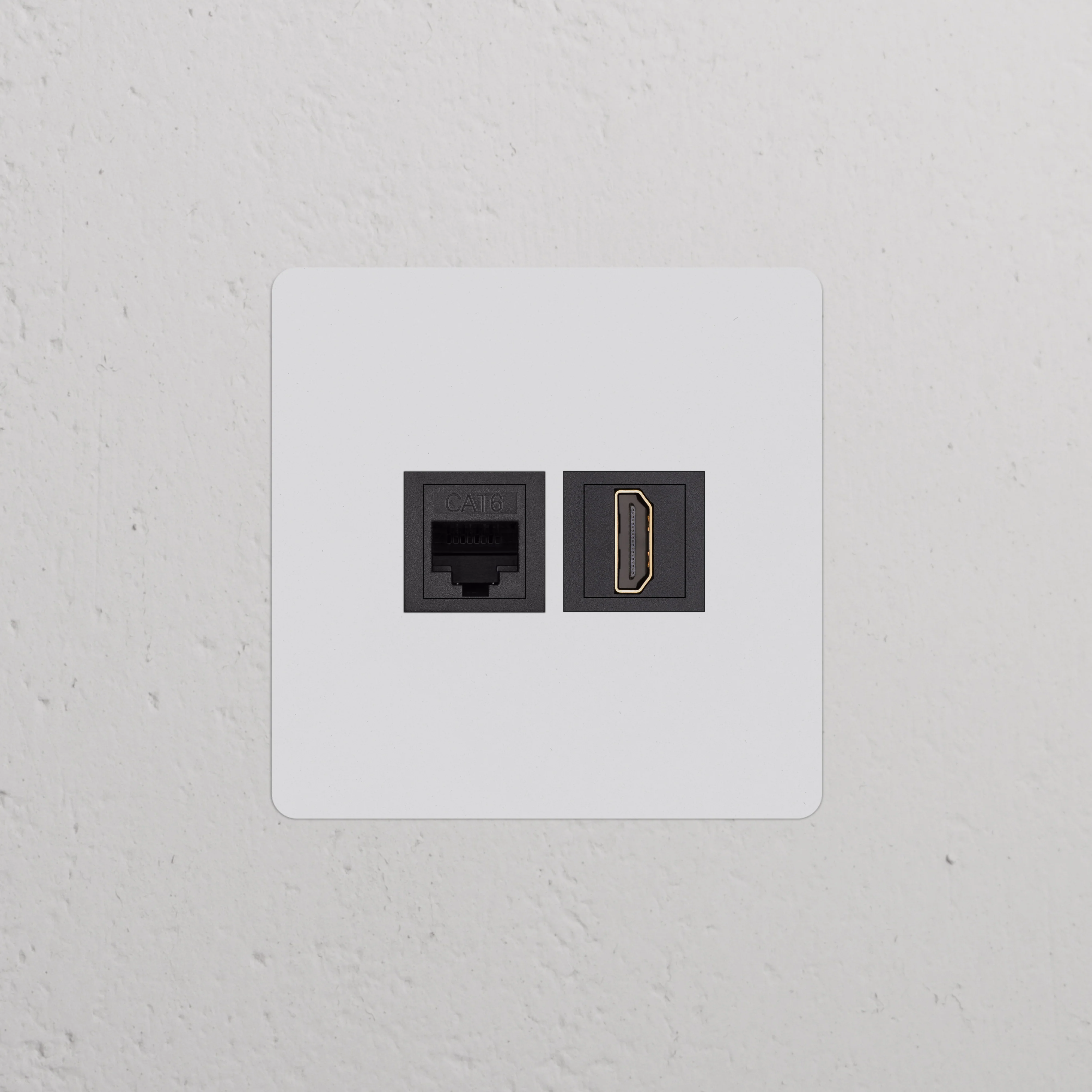 Kew Single RJ45 & HDMI Socket - Paintable | Black - Image 2