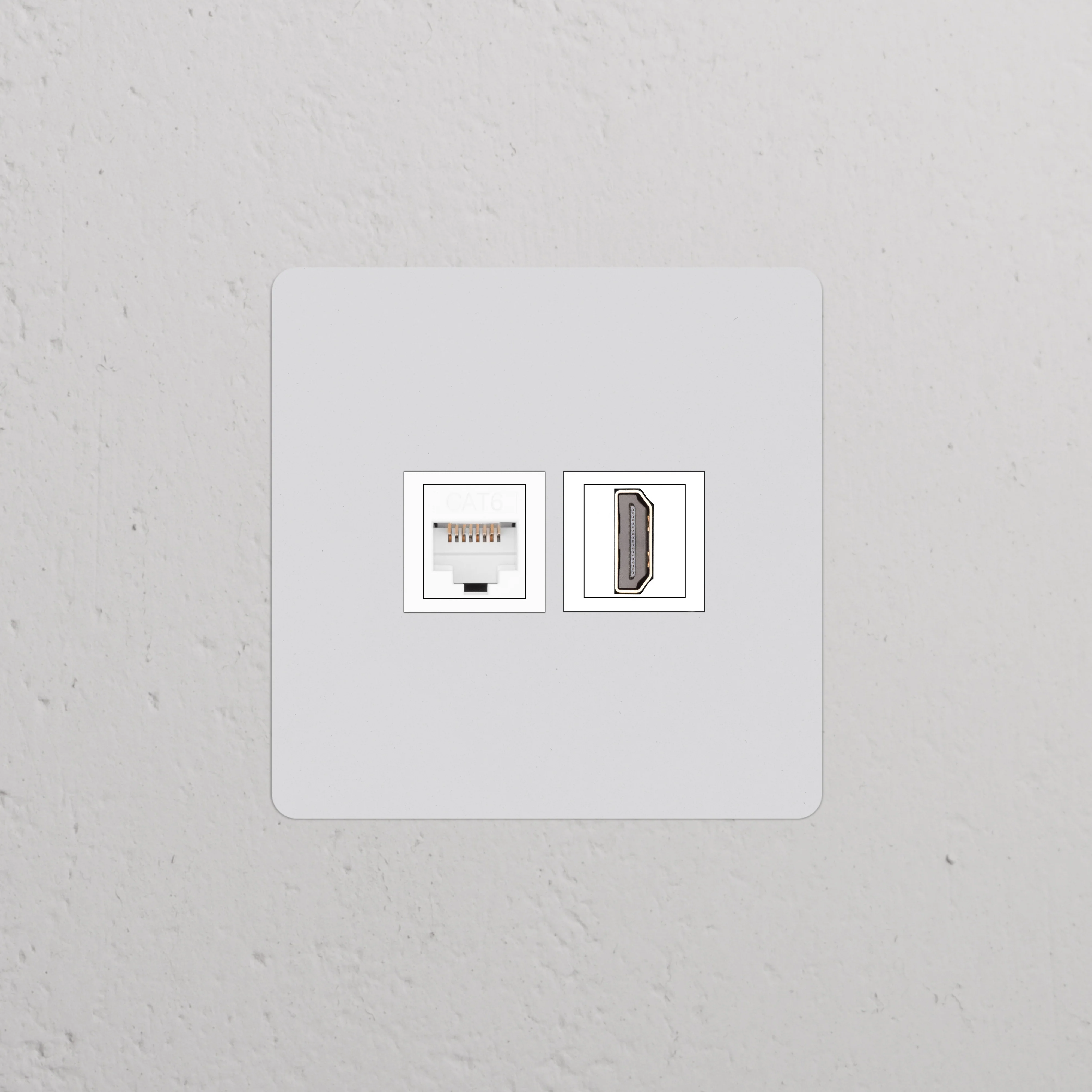 Kew Single RJ45 & HDMI Socket - Paintable | White - Image 2