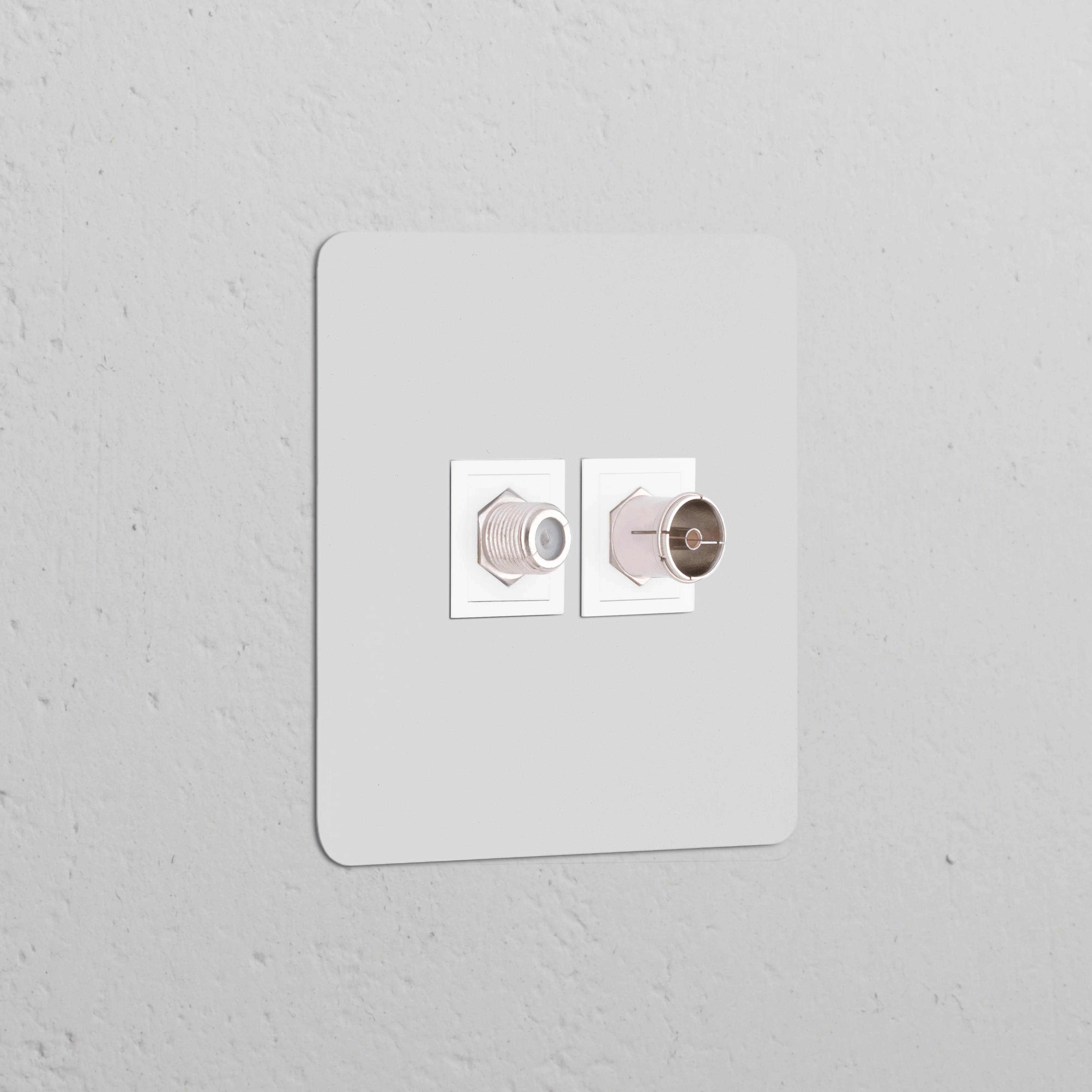 Kew Single Satellite & TV Socket - Paintable | White