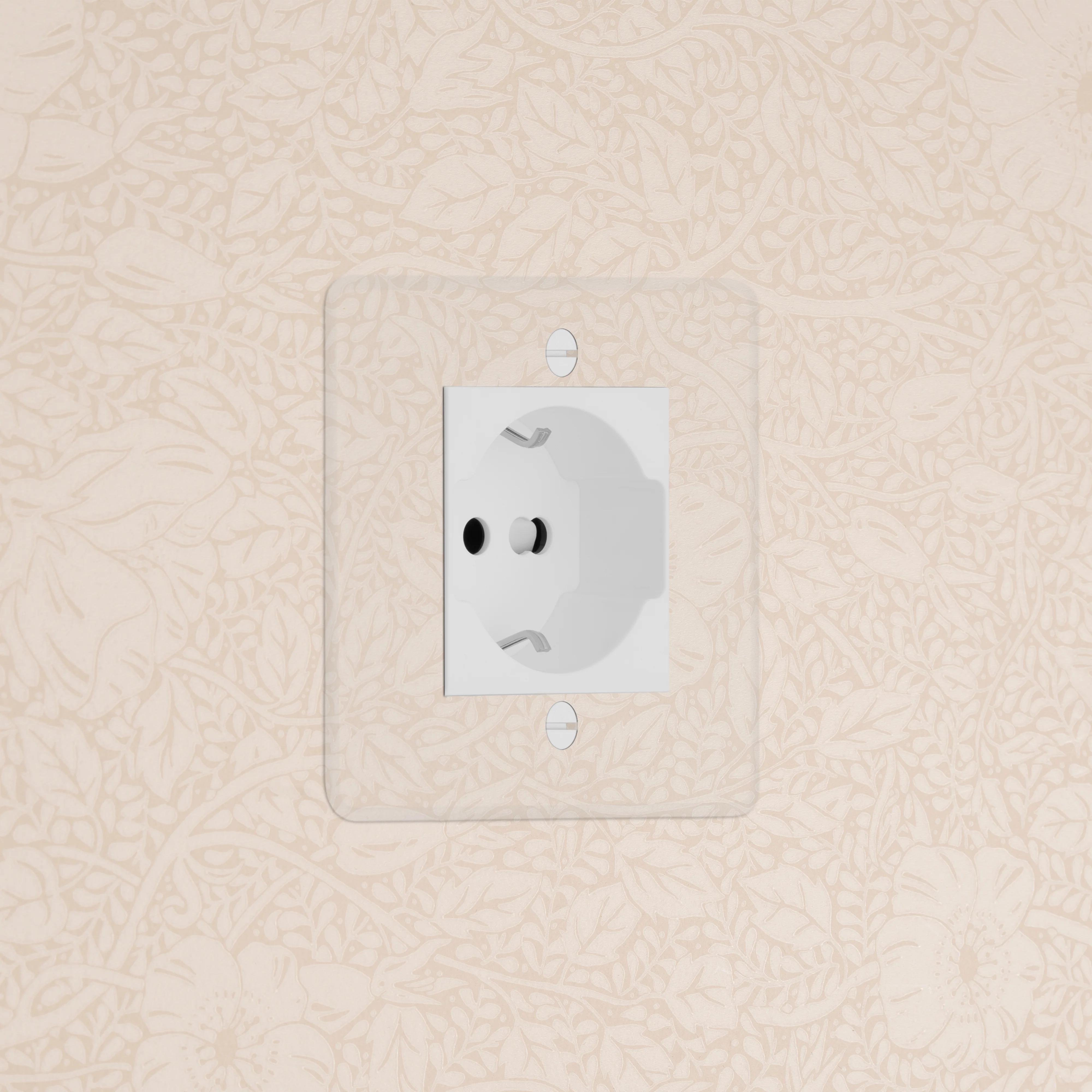 Kew Single Schuko/Bipasso Socket - Clear | White