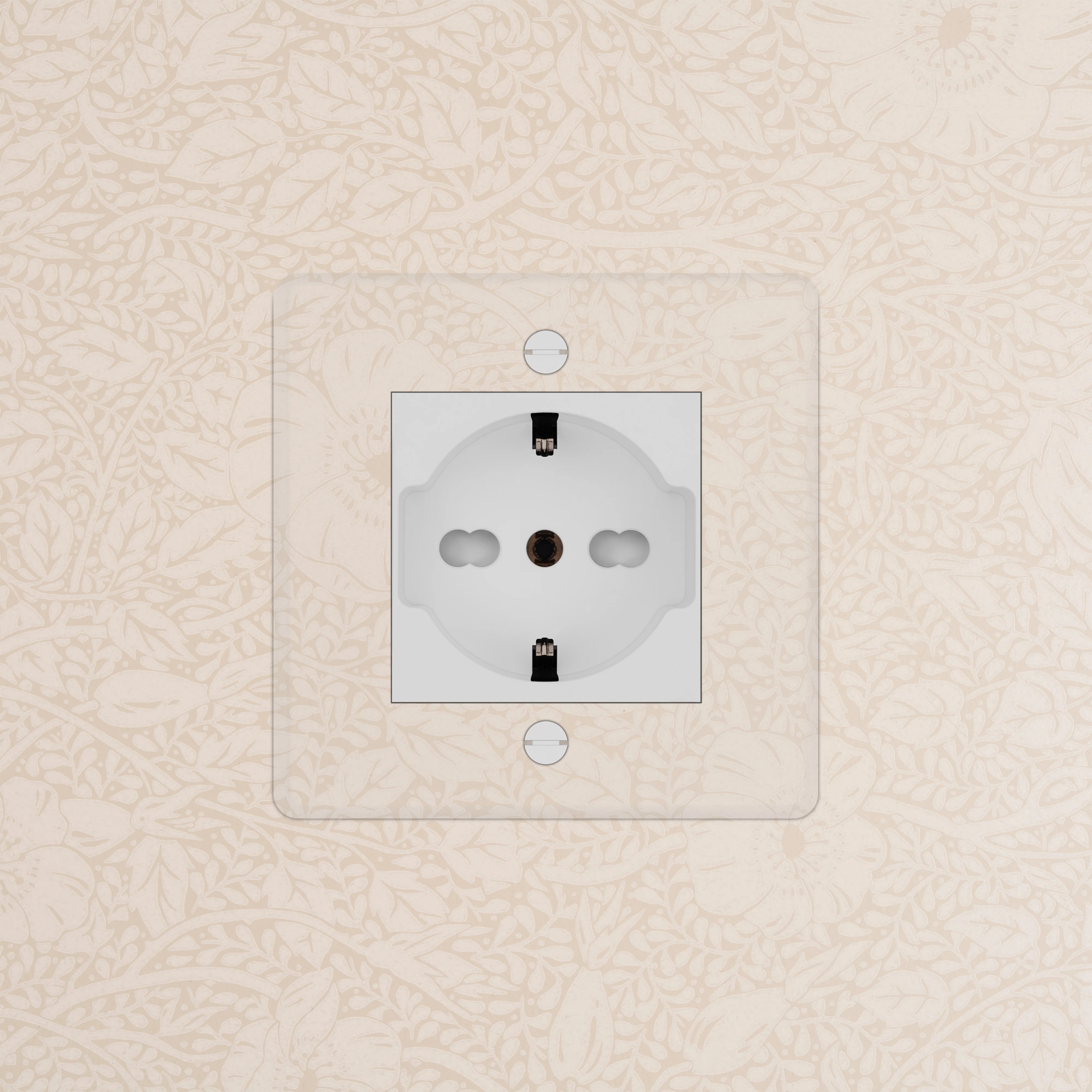 Kew Single Schuko/Bipasso Socket - Clear | White - Image 2