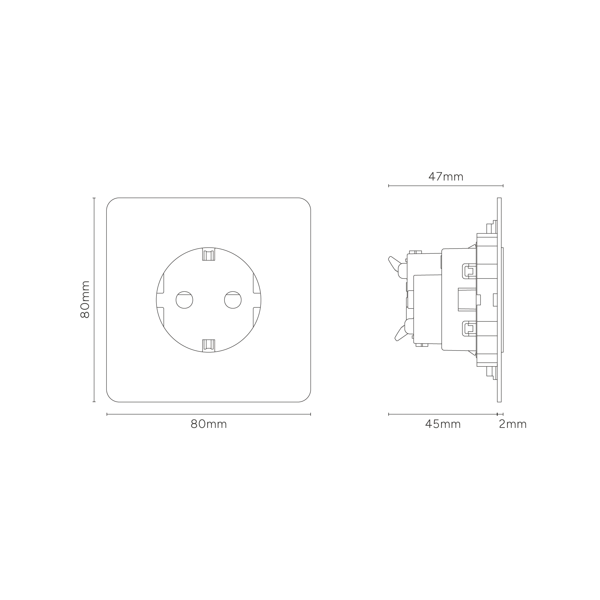 Kew Single Schuko Type F Socket - Polished Nickel | White - Image 4