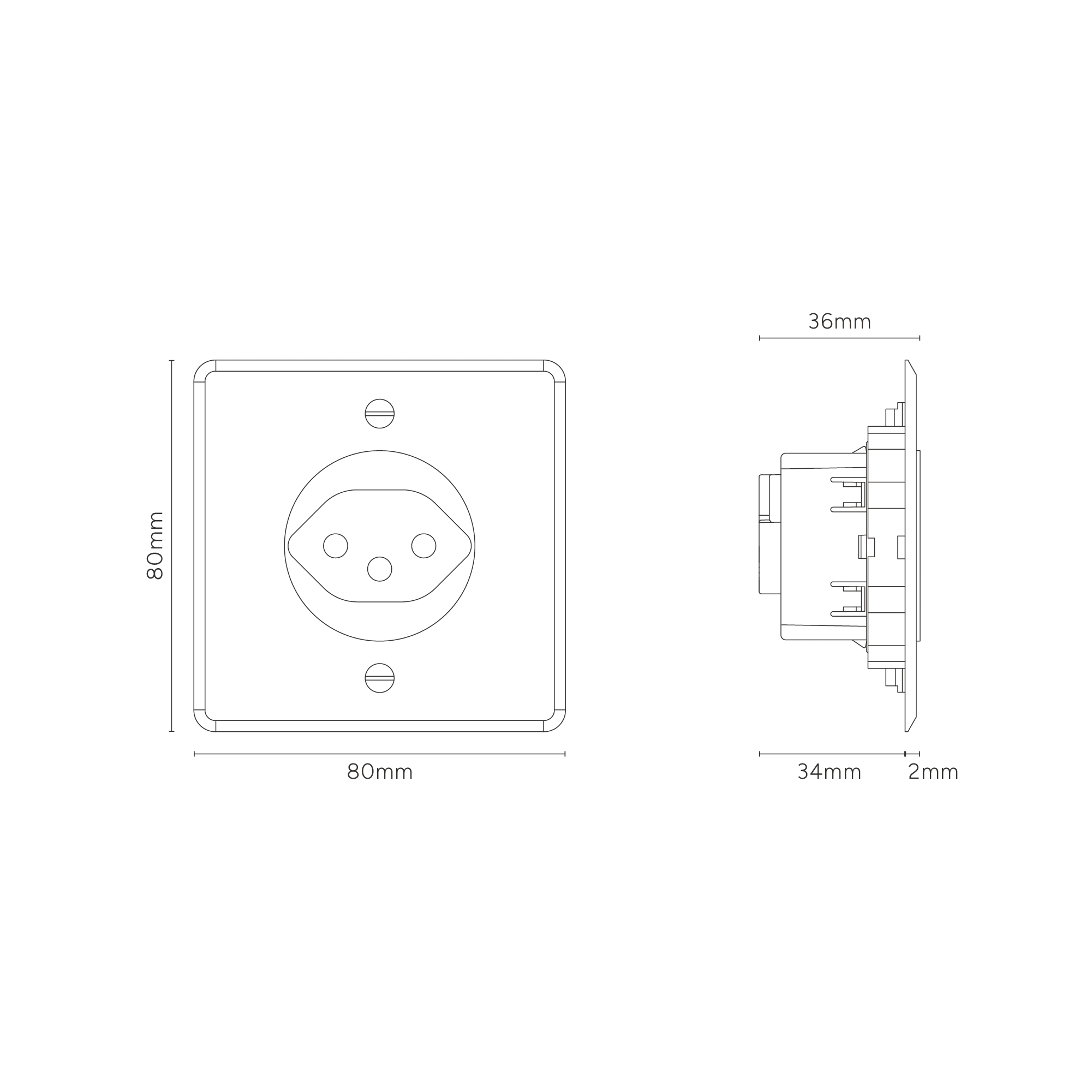 Kew Single Swiss Type J Socket - Clear | Black - Image 4