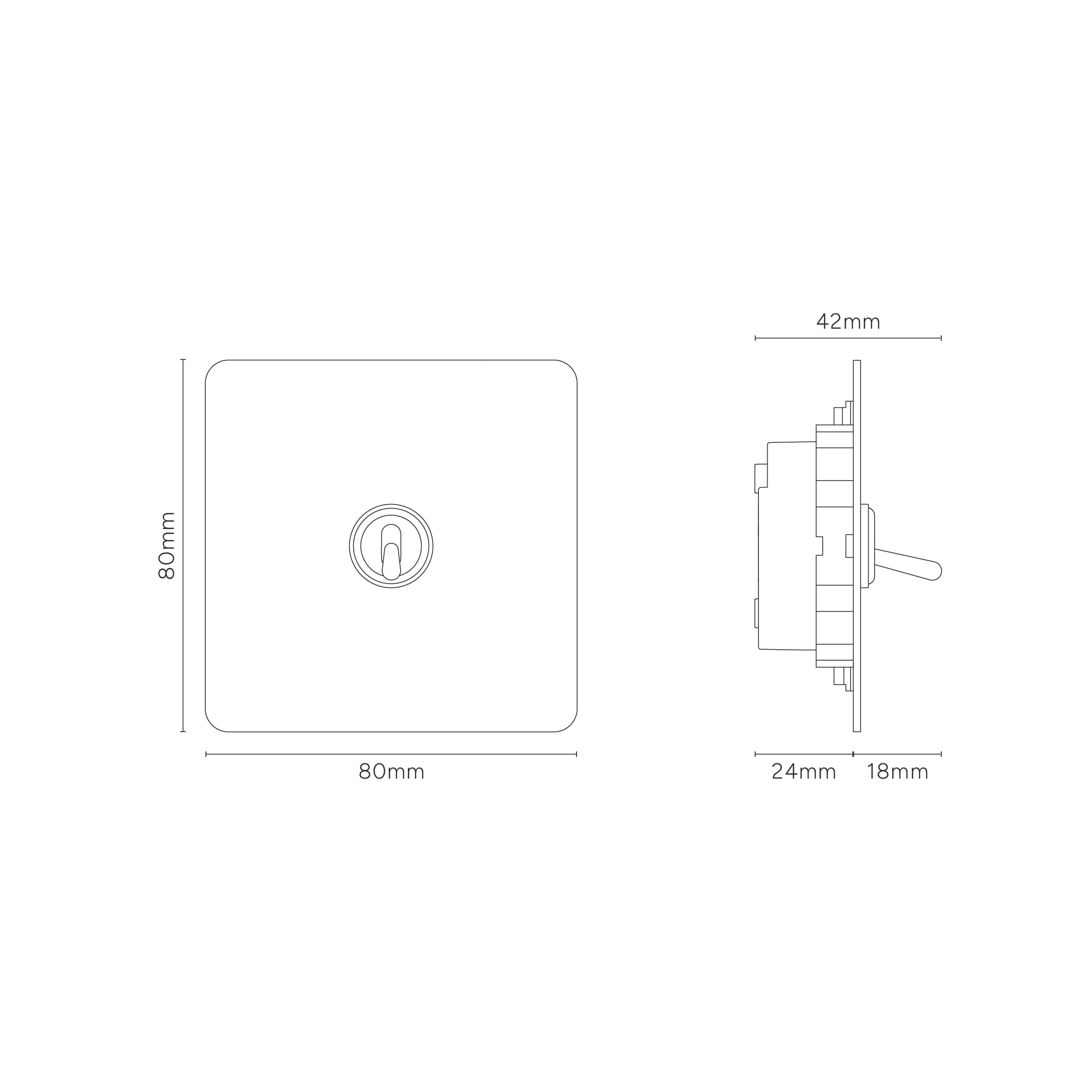 Kew Single Toggle Switch - Paintable Bronze - Image 3