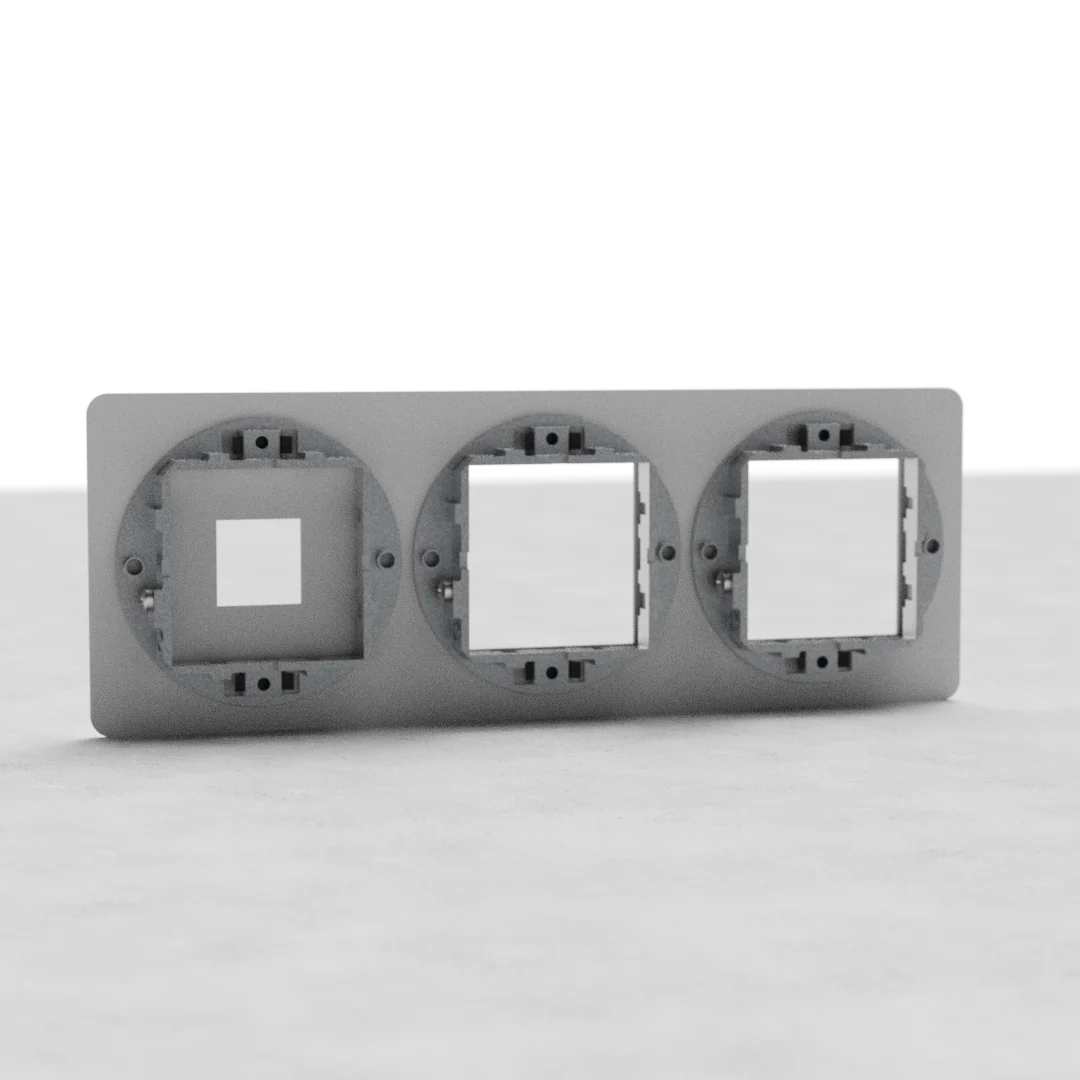 Kew Triple 1x Keystone & 2x 45mm Module Plate - Paintable - Image 2