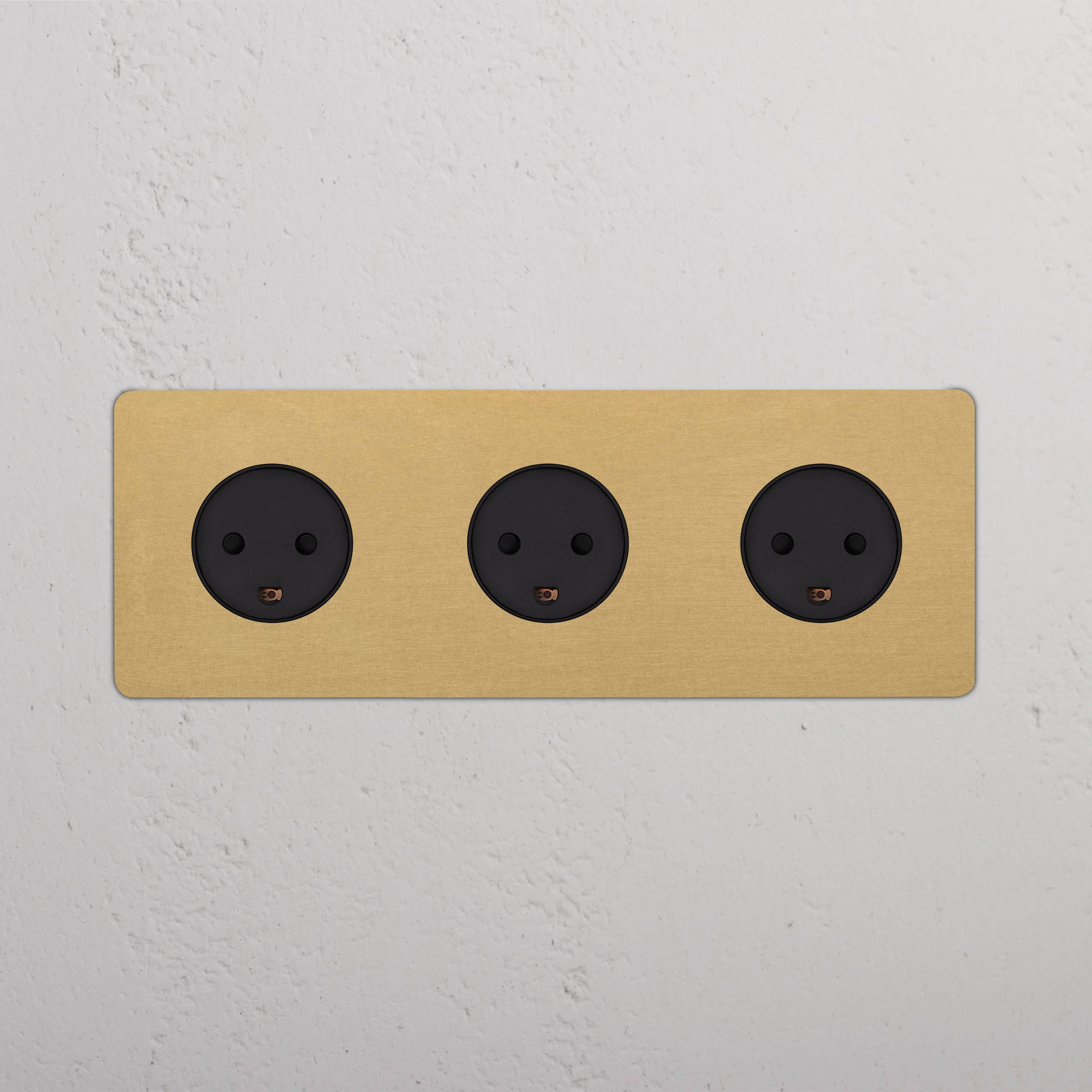 Kew Triple 3x Danish Type K Socket - Antique Brass | Black - Image 2