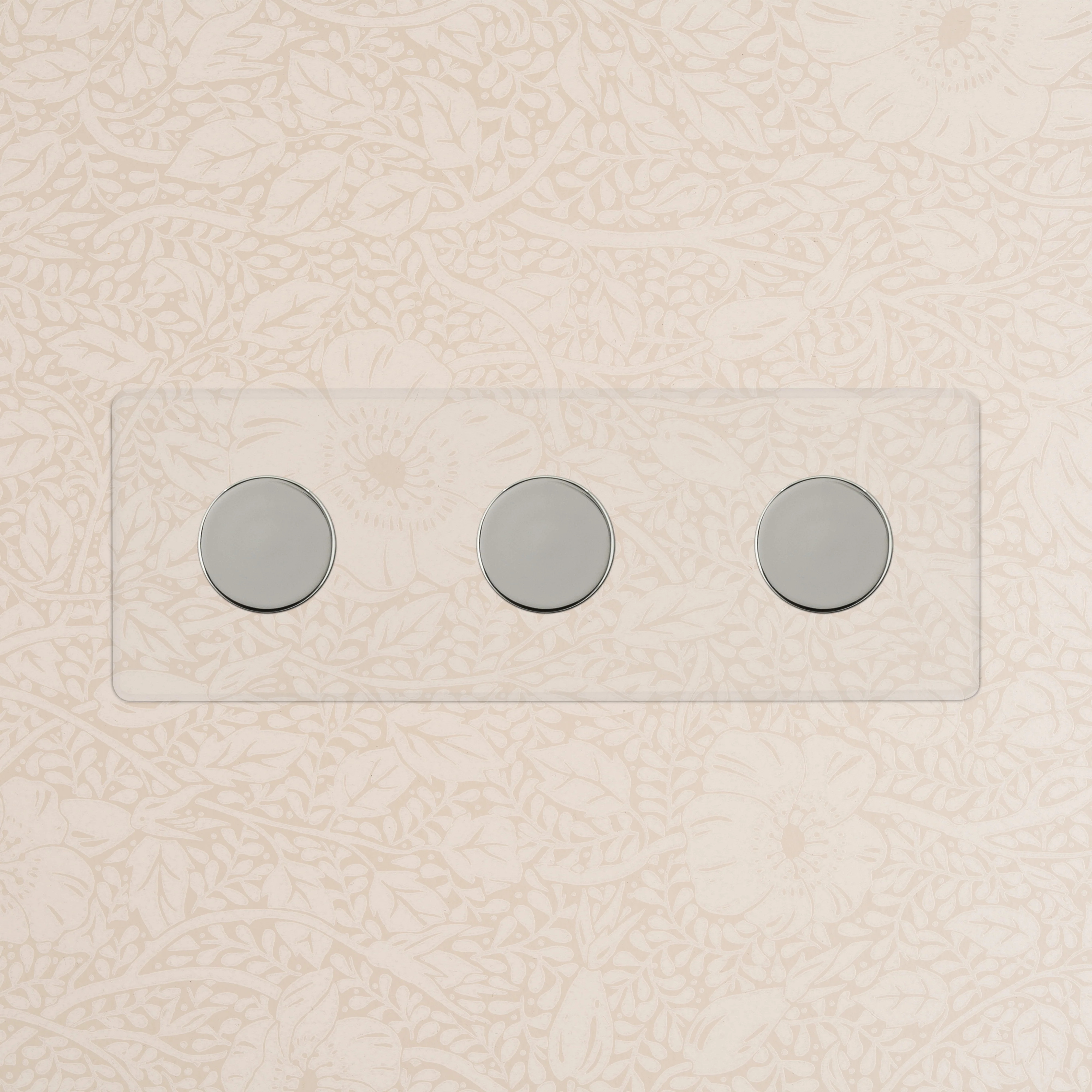 Kew Triple 3x Multiway Dimmer Switch - Clear Polished Nickel - Image 2