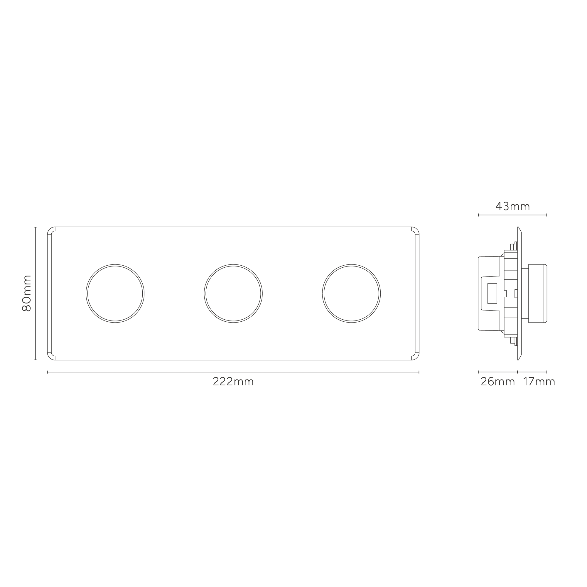 Kew Triple 3x Multiway Dimmer Switch - Clear Polished Nickel - Image 3
