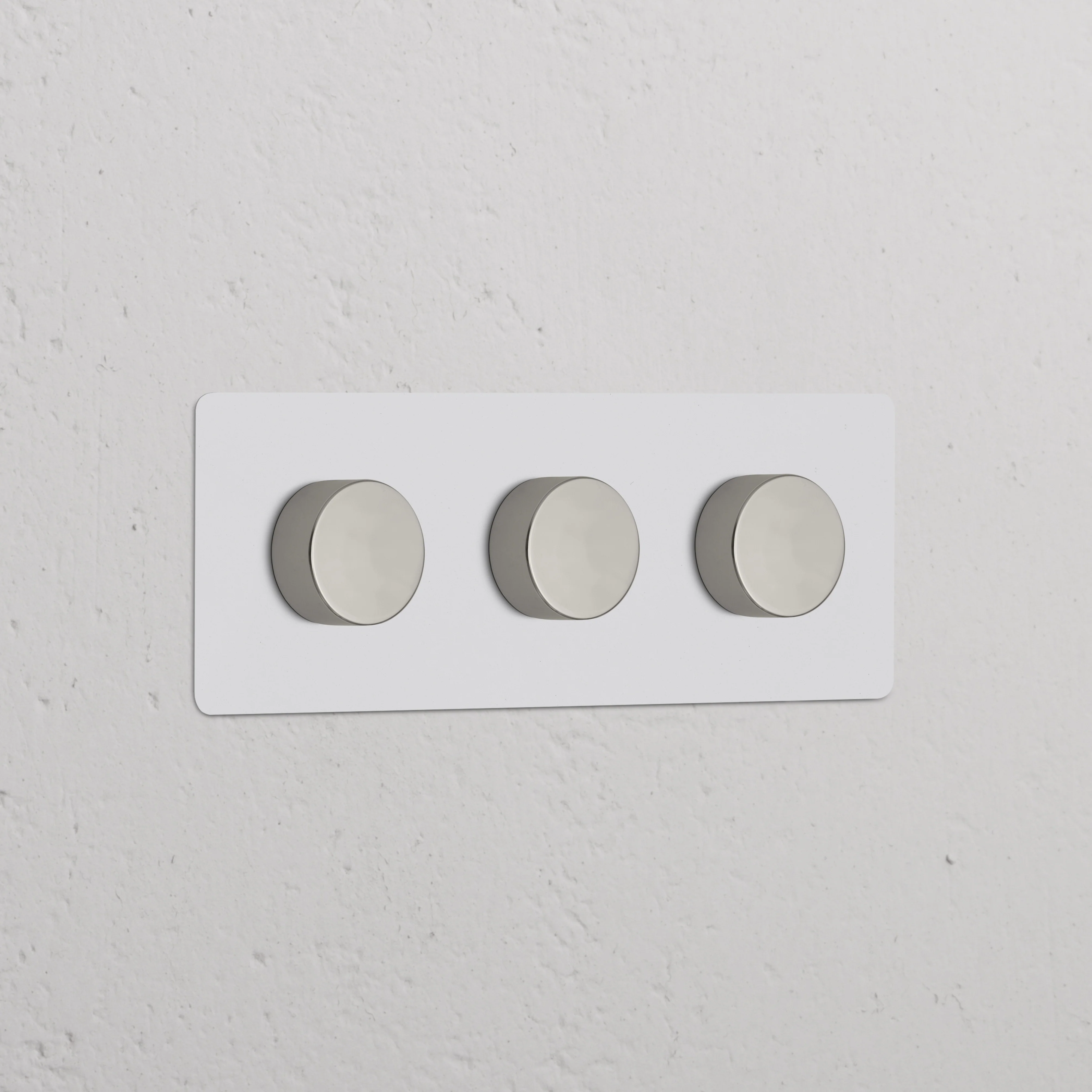 Kew Triple 3x Multiway Dimmer Switch - Paintable Polished Nickel
