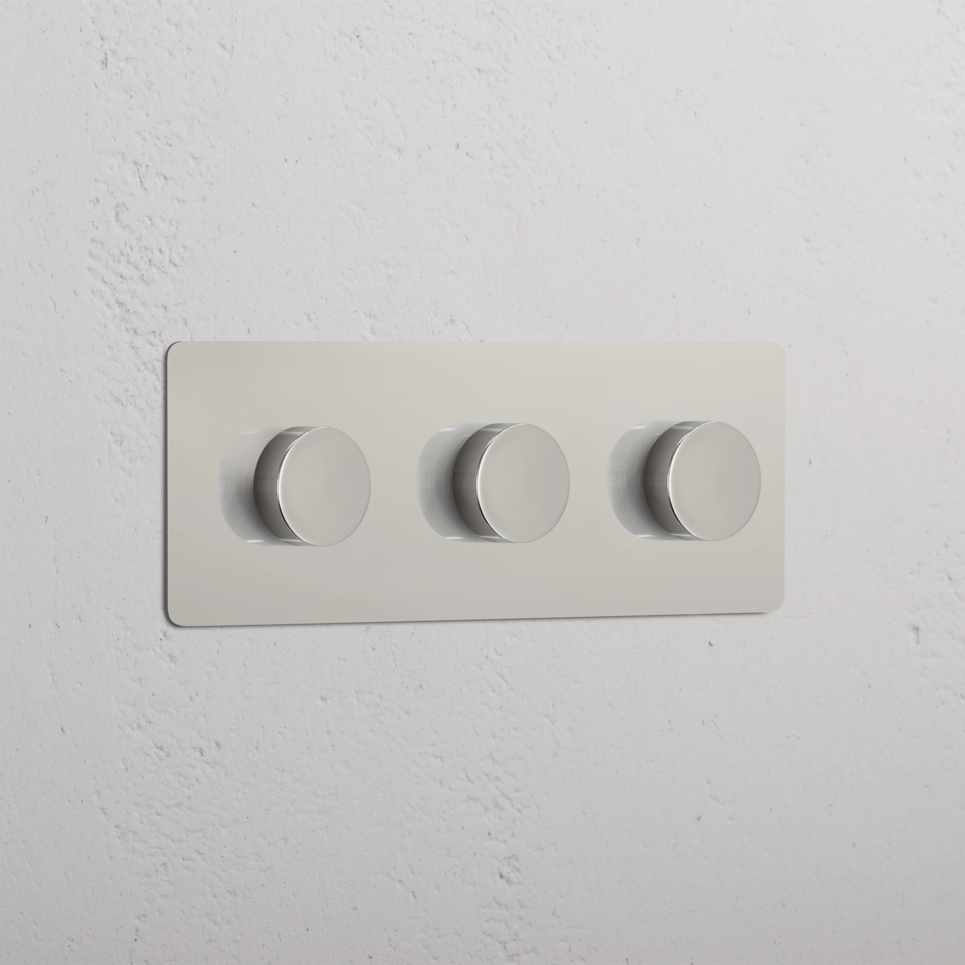 Kew Triple 3x Multiway Dimmer Switch - Polished Nickel