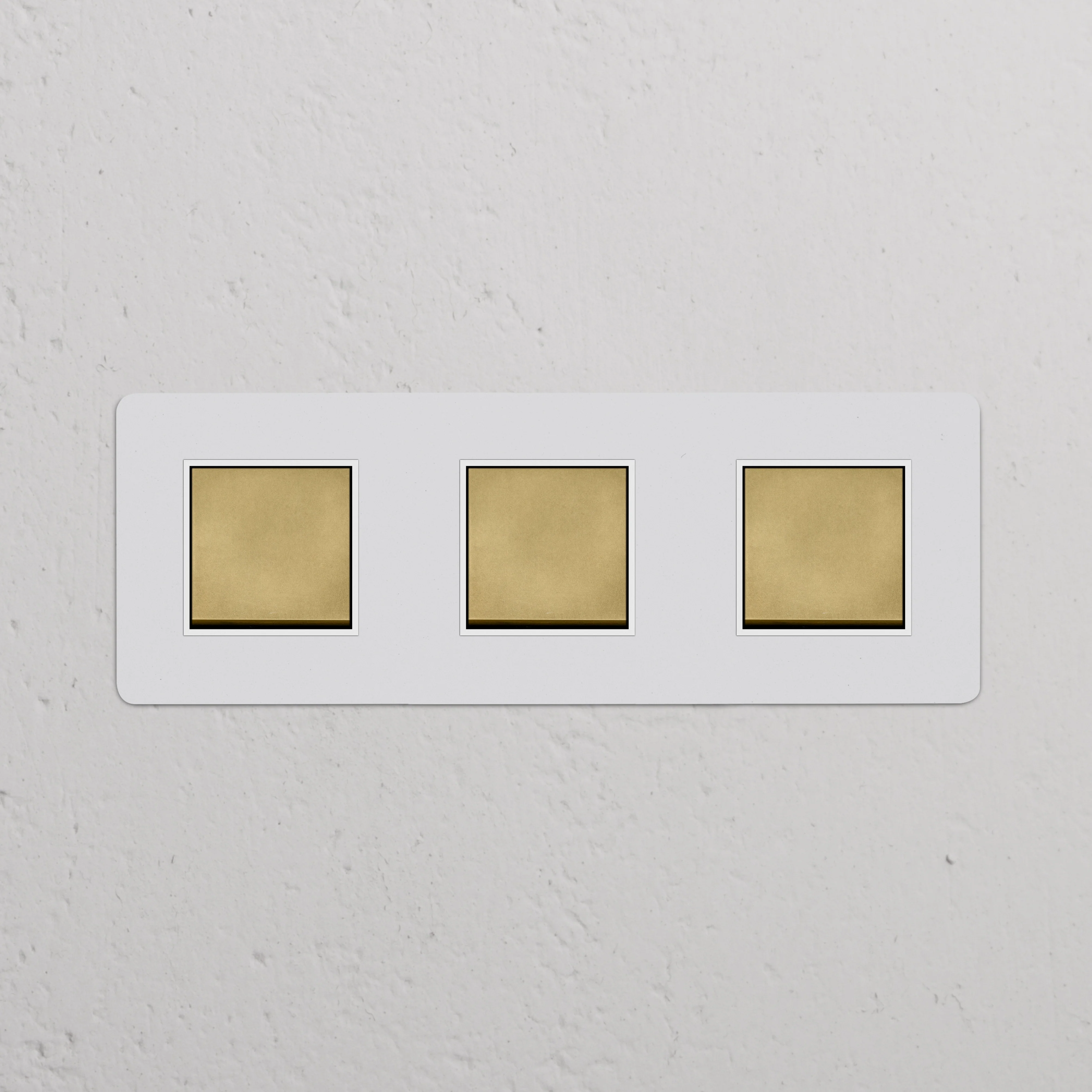 Kew Triple 3x Rocker Switch - Paintable Antique Brass | White - Image 2