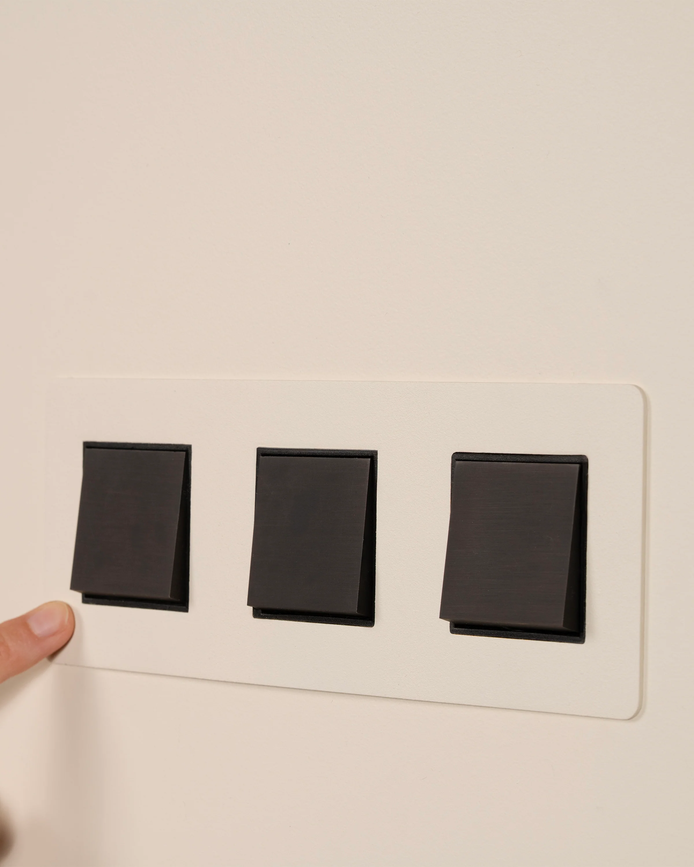 Kew Triple 3x Rocker Switch - Paintable Bronze | Black - Image 3