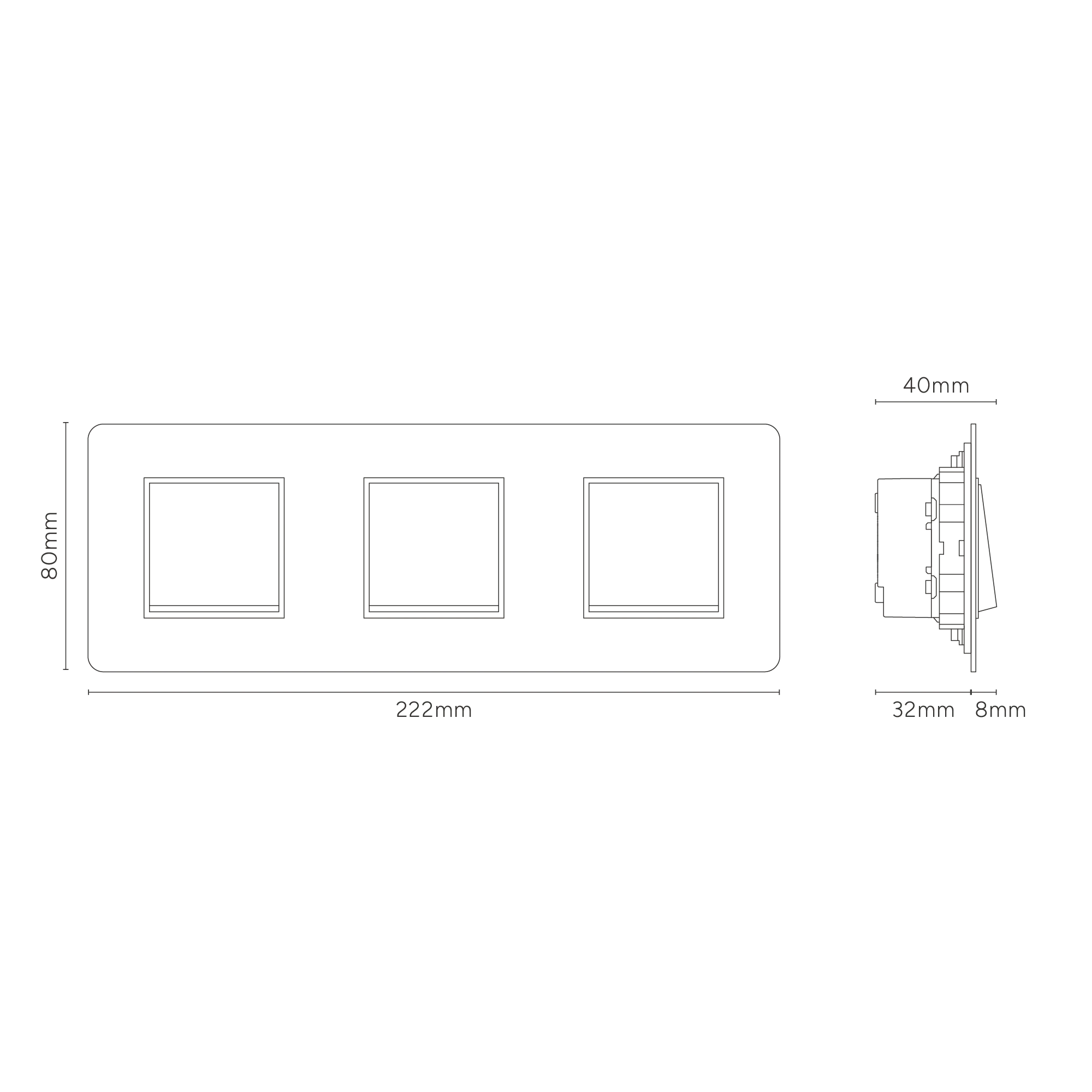 Kew Triple 3x Rocker Switch - Paintable Polished Nickel | White - Image 3