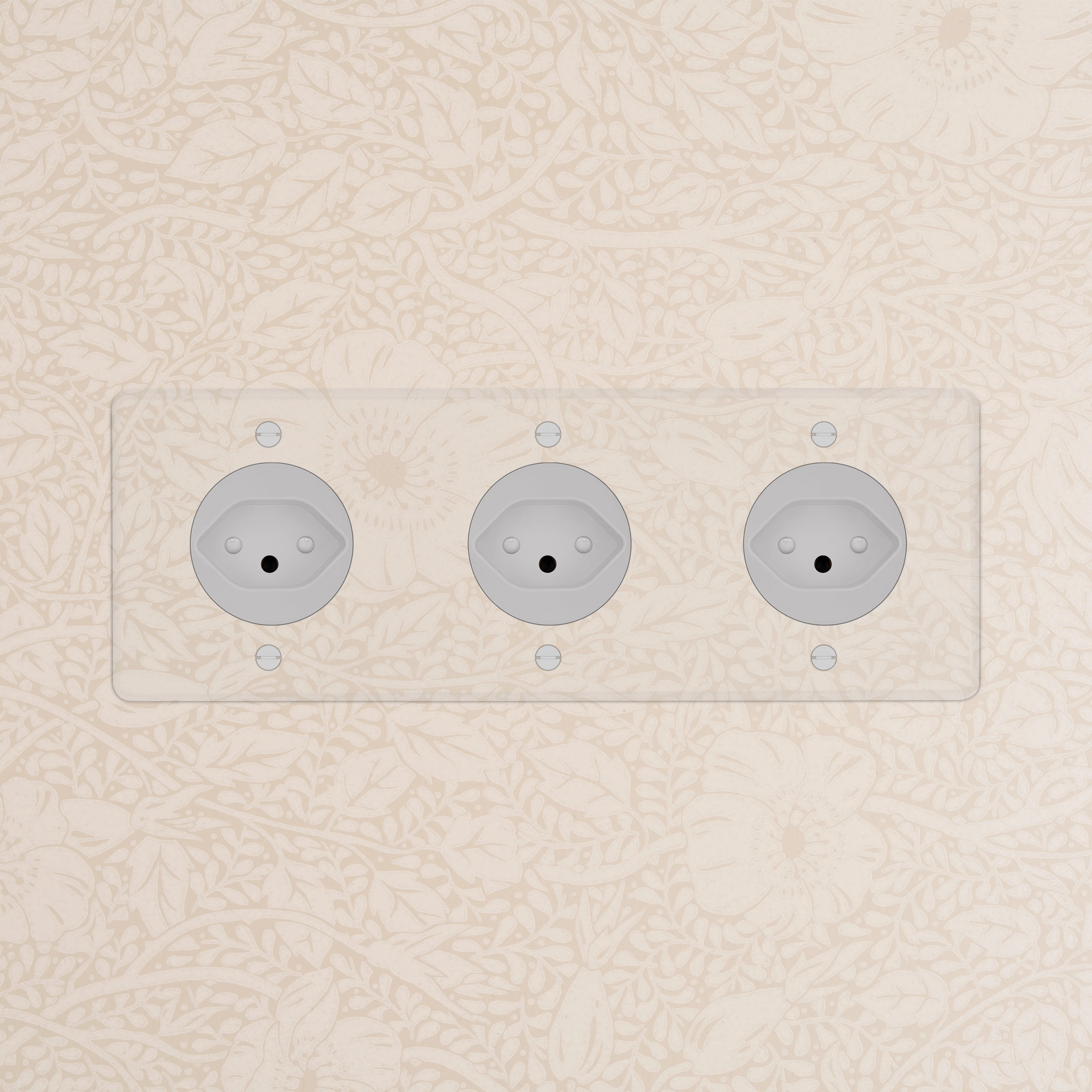 Kew Triple 3x Swiss Type J Socket - Clear | White - Image 2