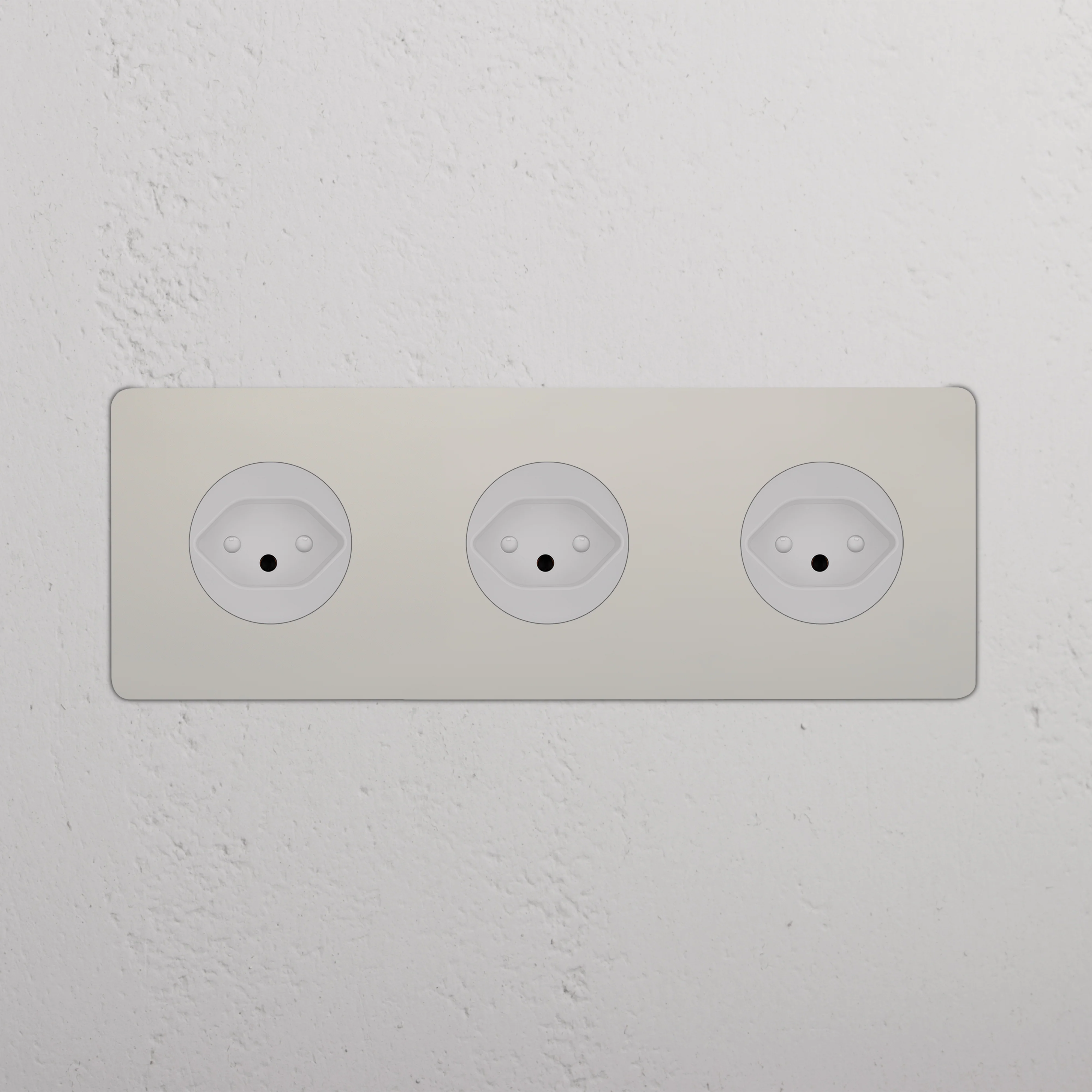Kew Triple 3x Swiss Type J Socket - Polished Nickel | White - Image 2